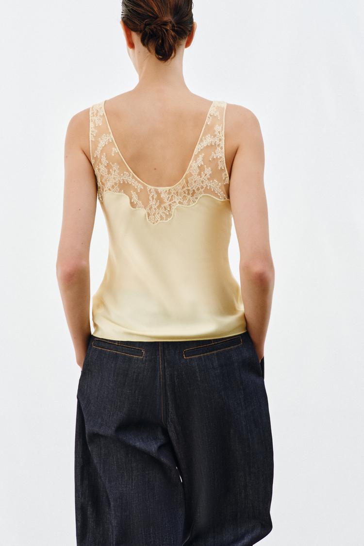 Flora Satin Lace Top