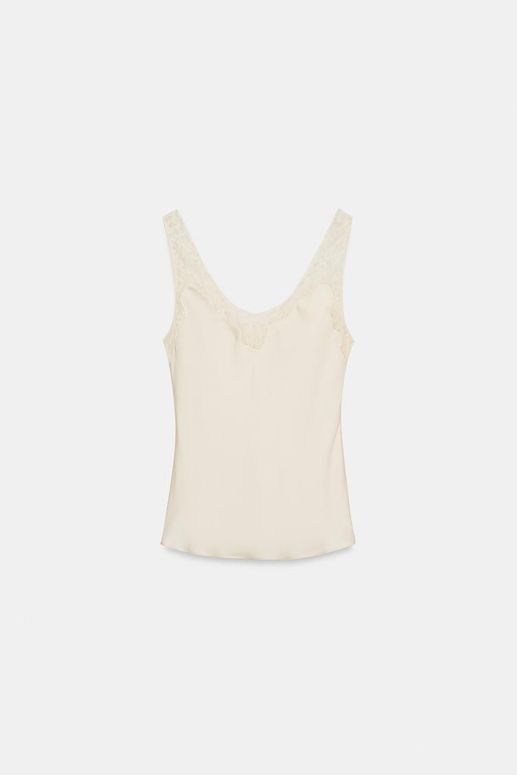Flora Satin Lace Top