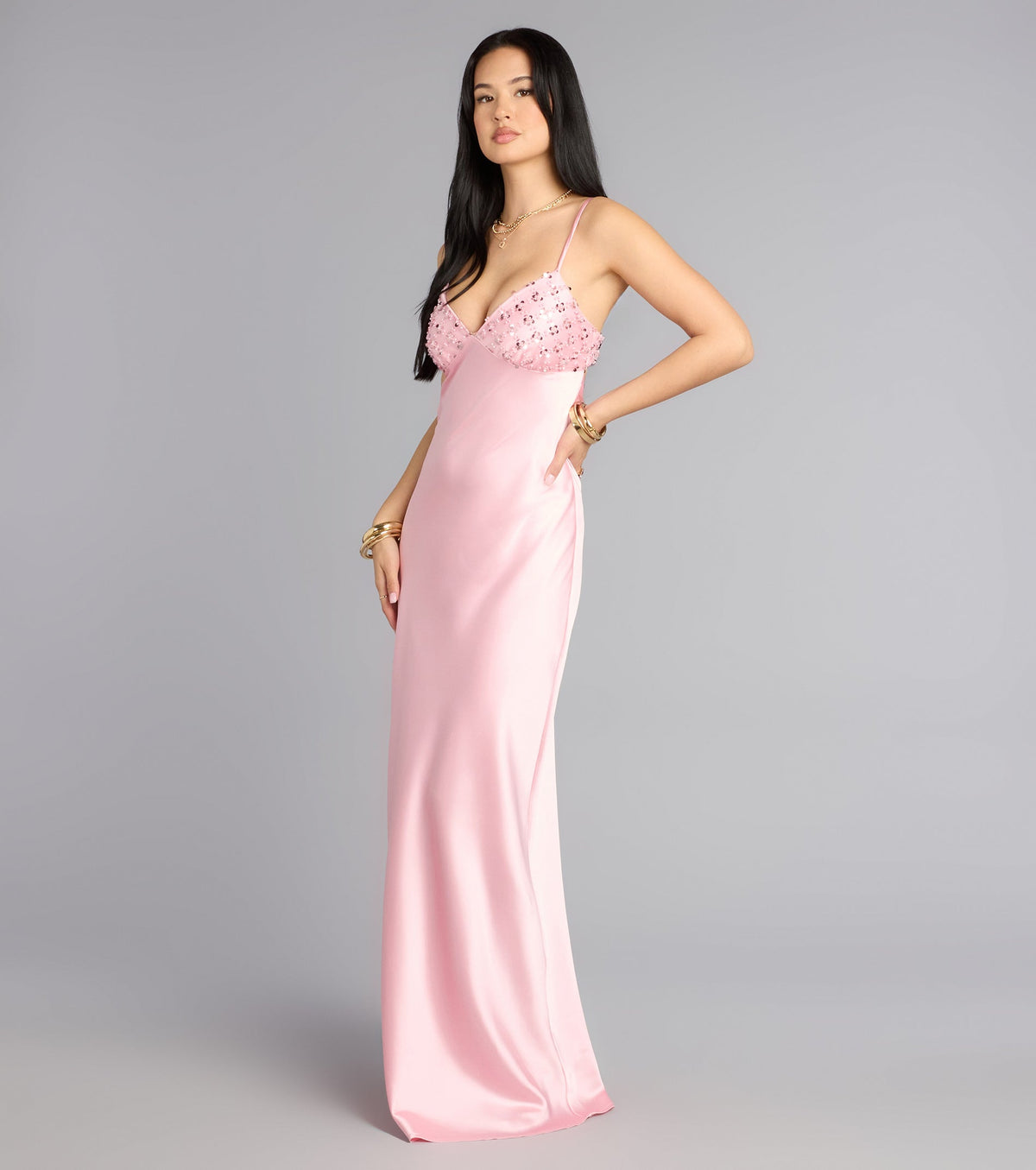 Elysia Satin Maxi Dress