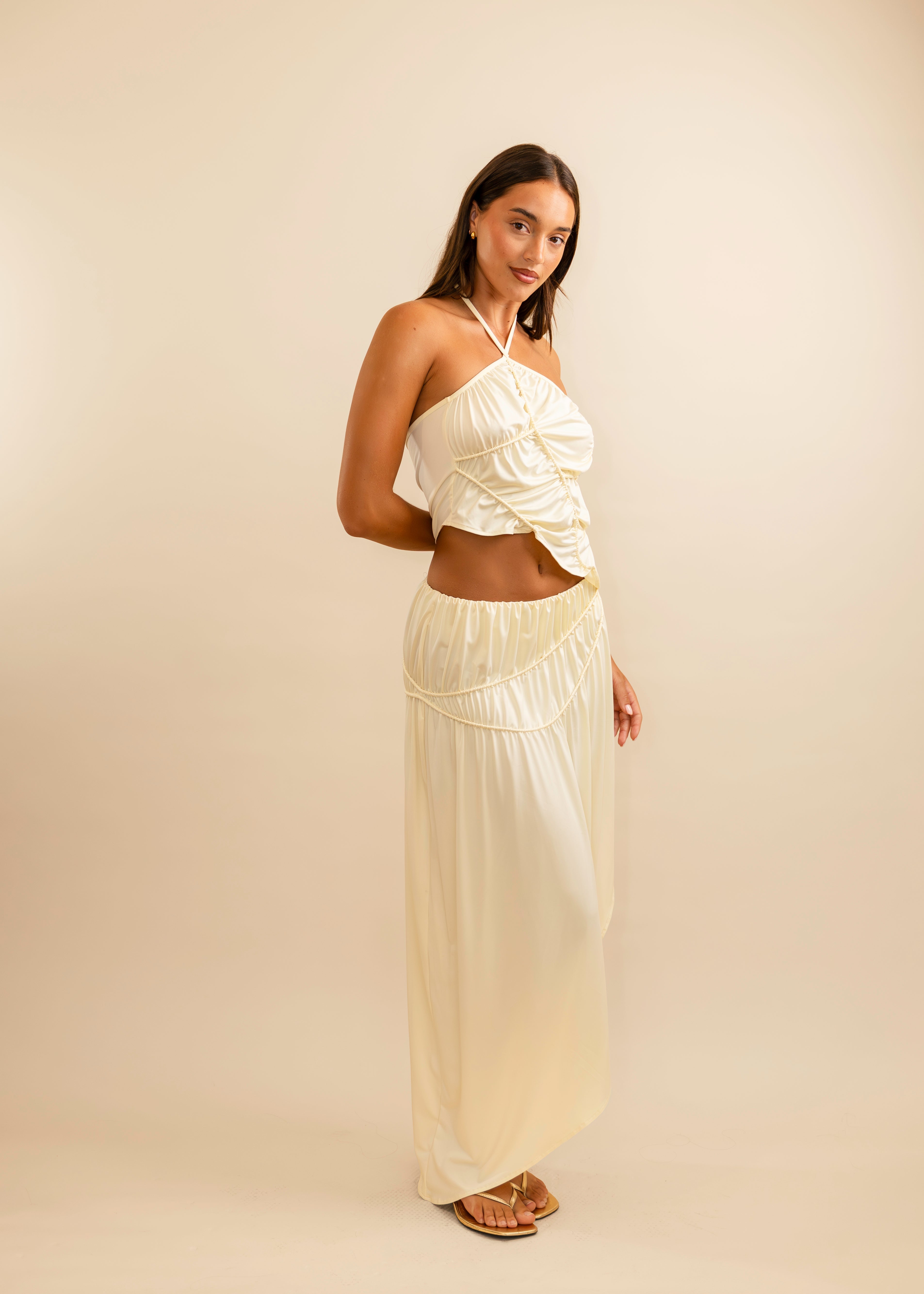 Fleur Asymmetric Midi Skirt