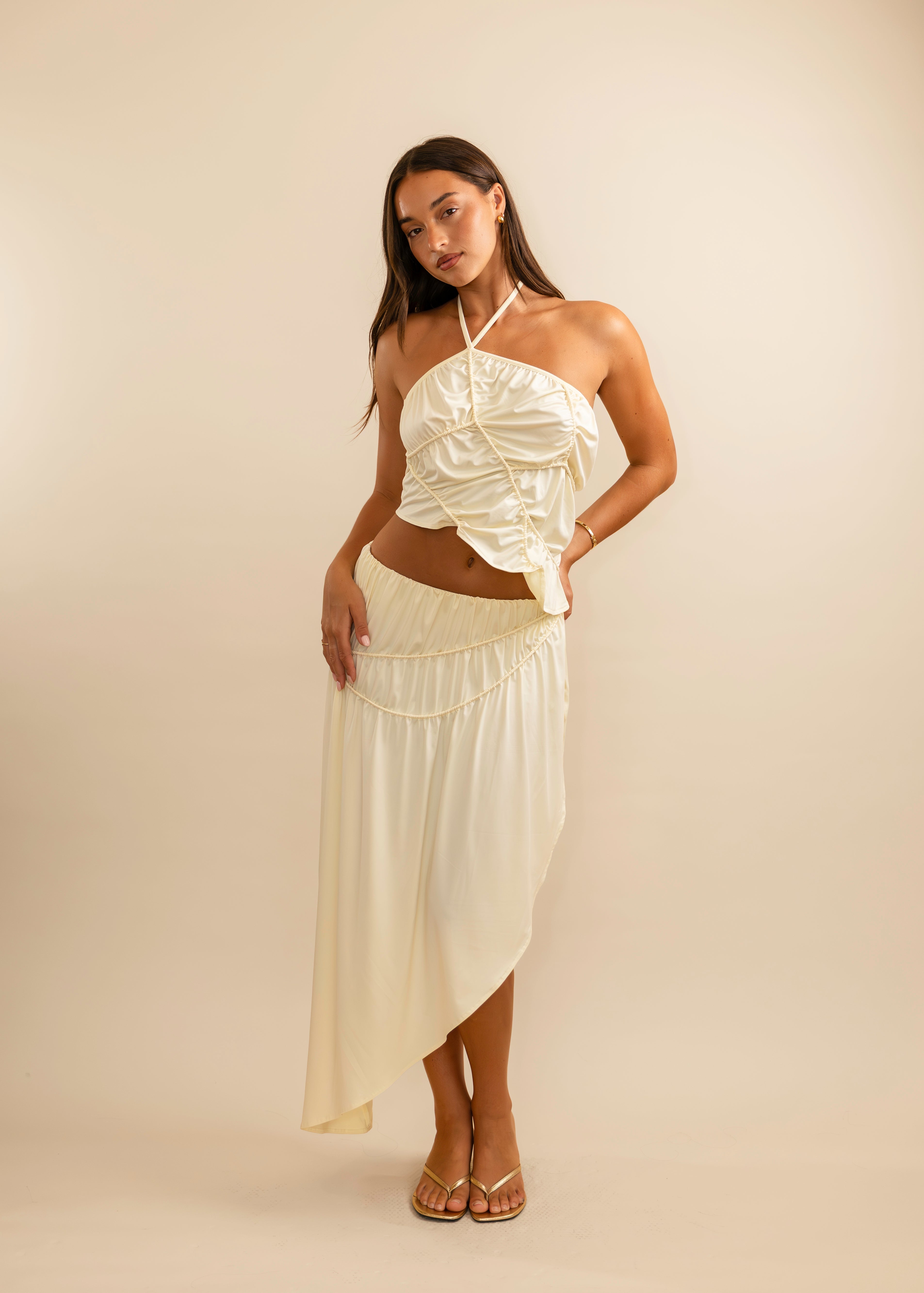 Fleur Asymmetric Midi Skirt