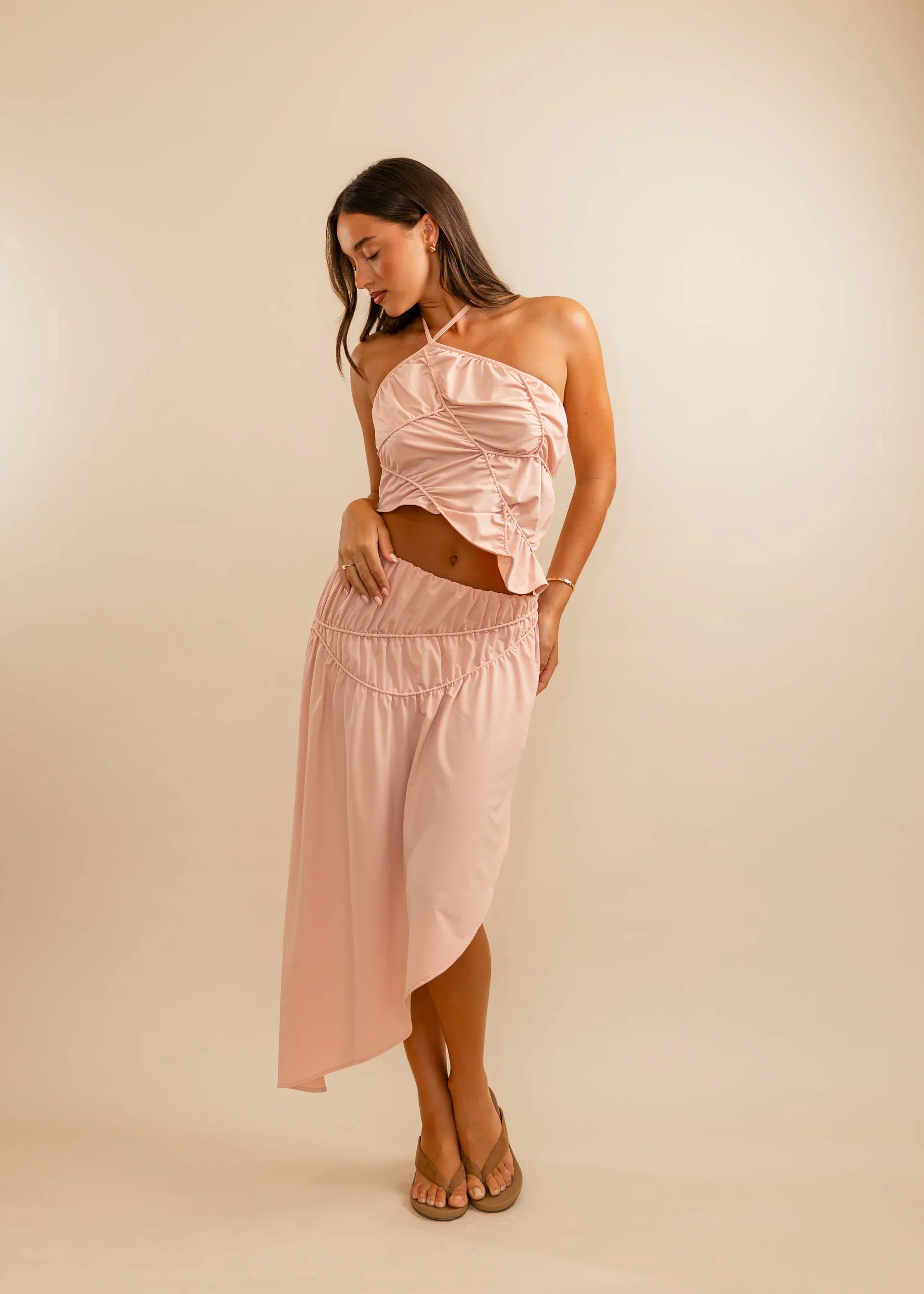 Fleur Asymmetric Midi Skirt
