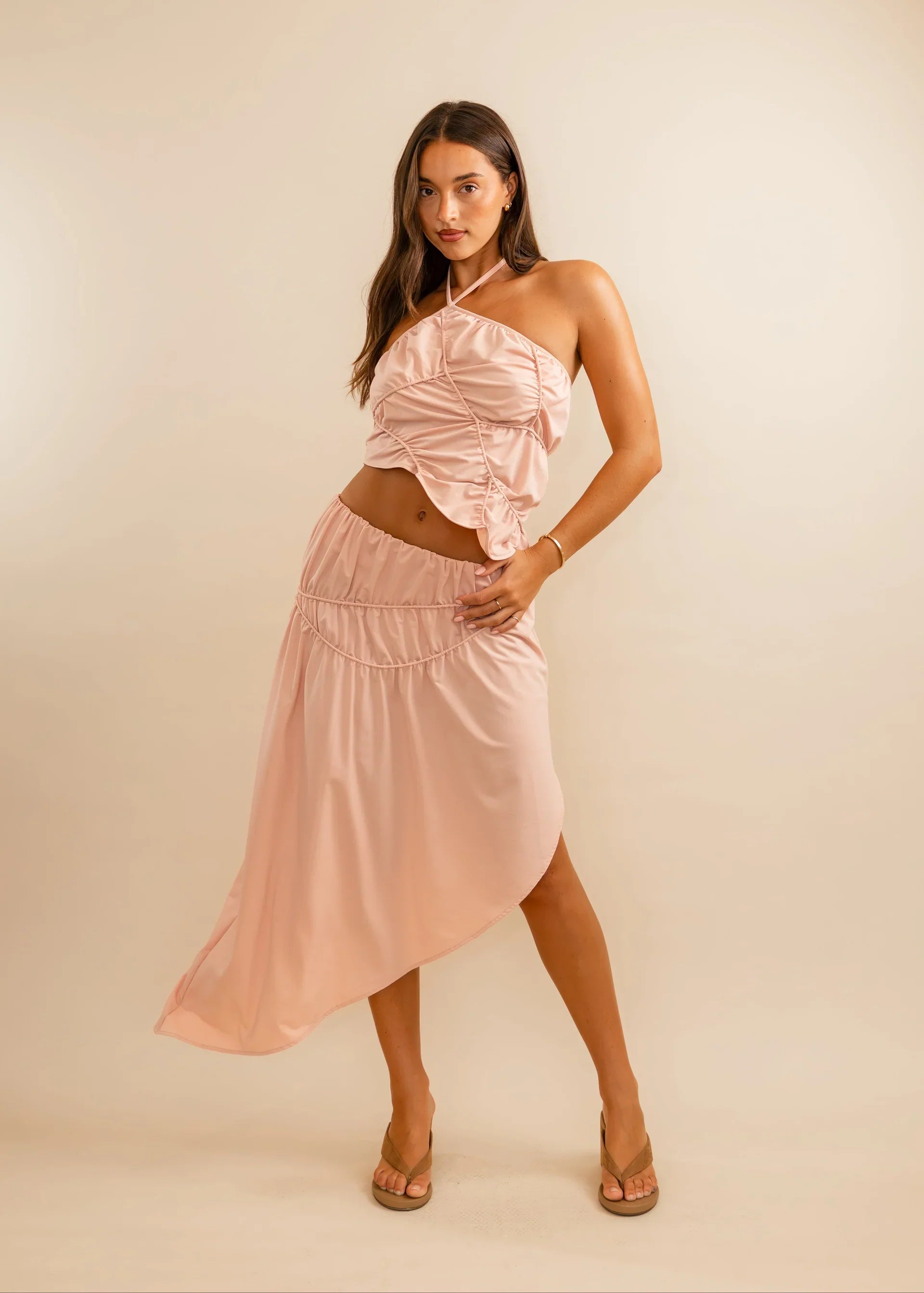 Fleur Asymmetric Midi Skirt