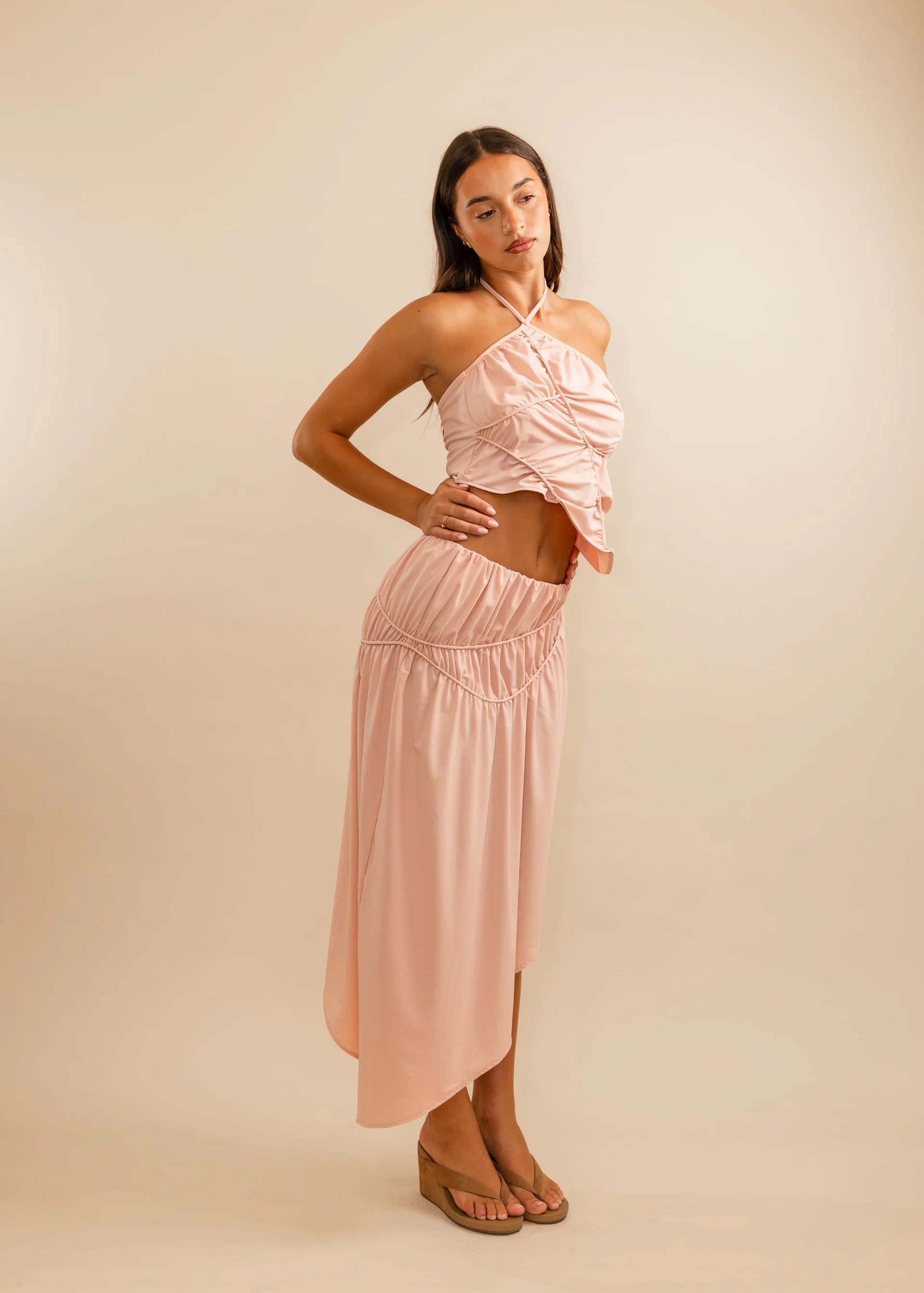 Fleur Asymmetric Midi Skirt