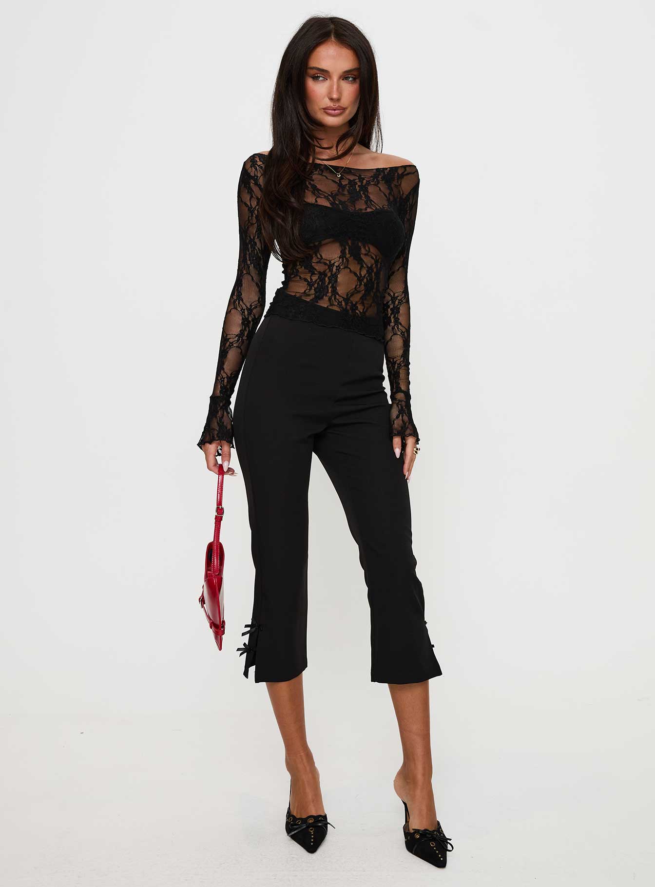 Junae Sheer Lace Long Sleeve Top