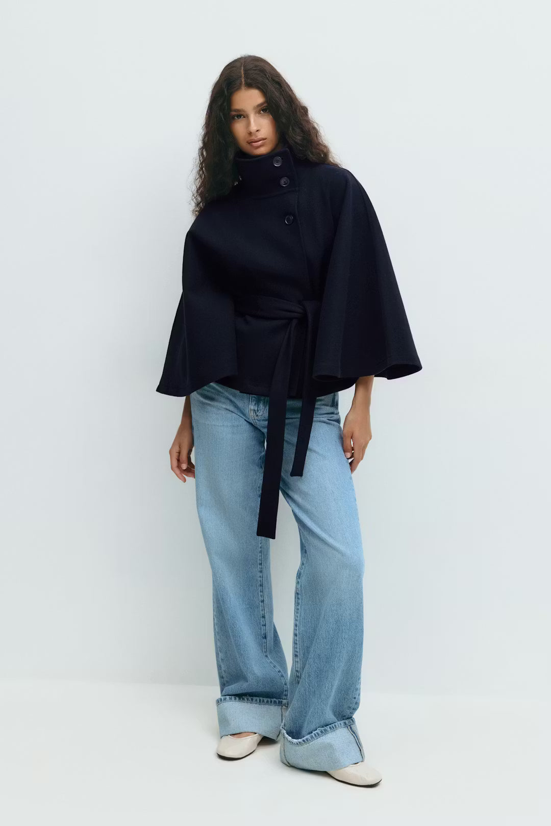Aveline Belted Cape Coat