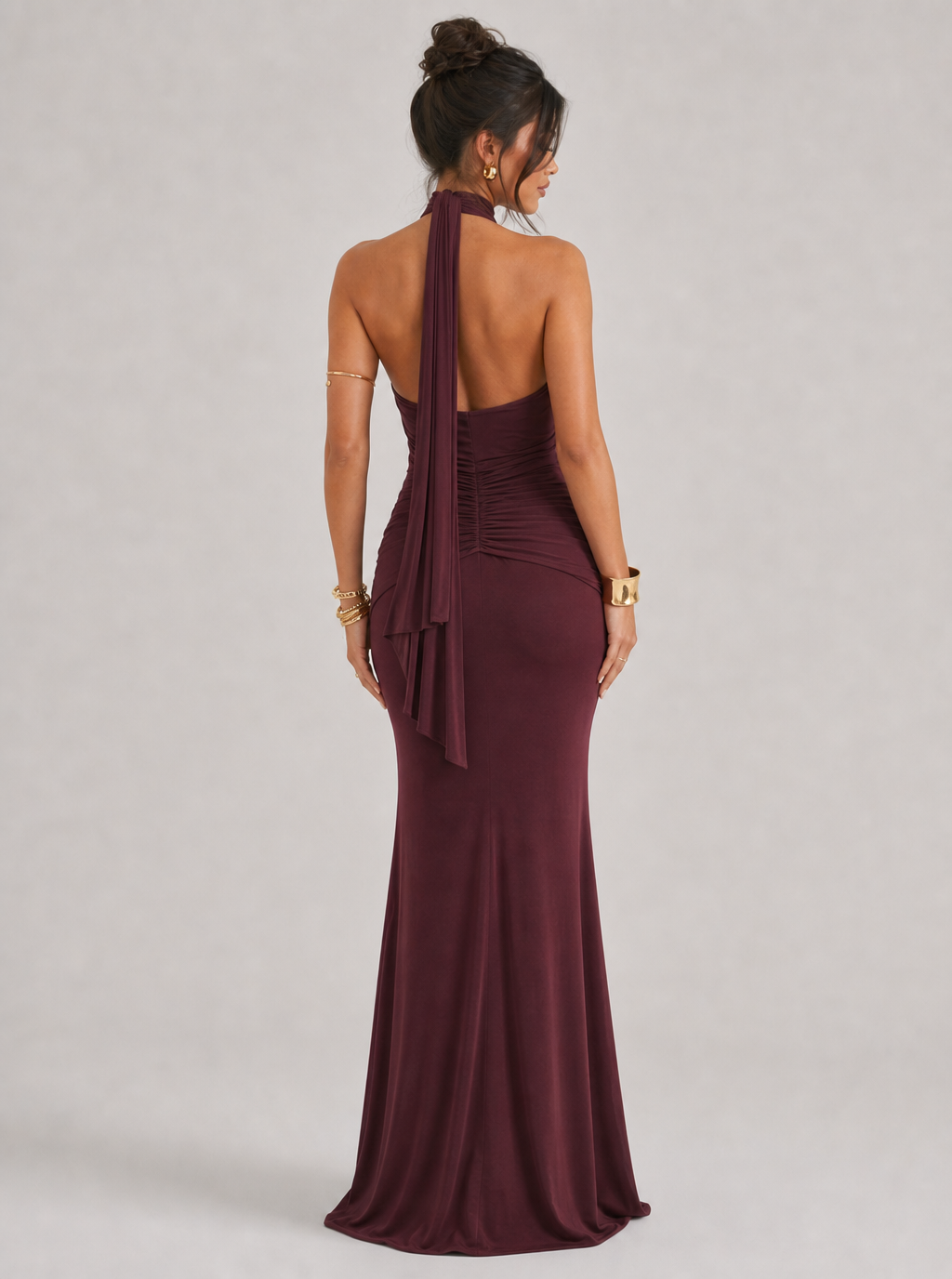 Sabelle Draped Halter Maxi Dress