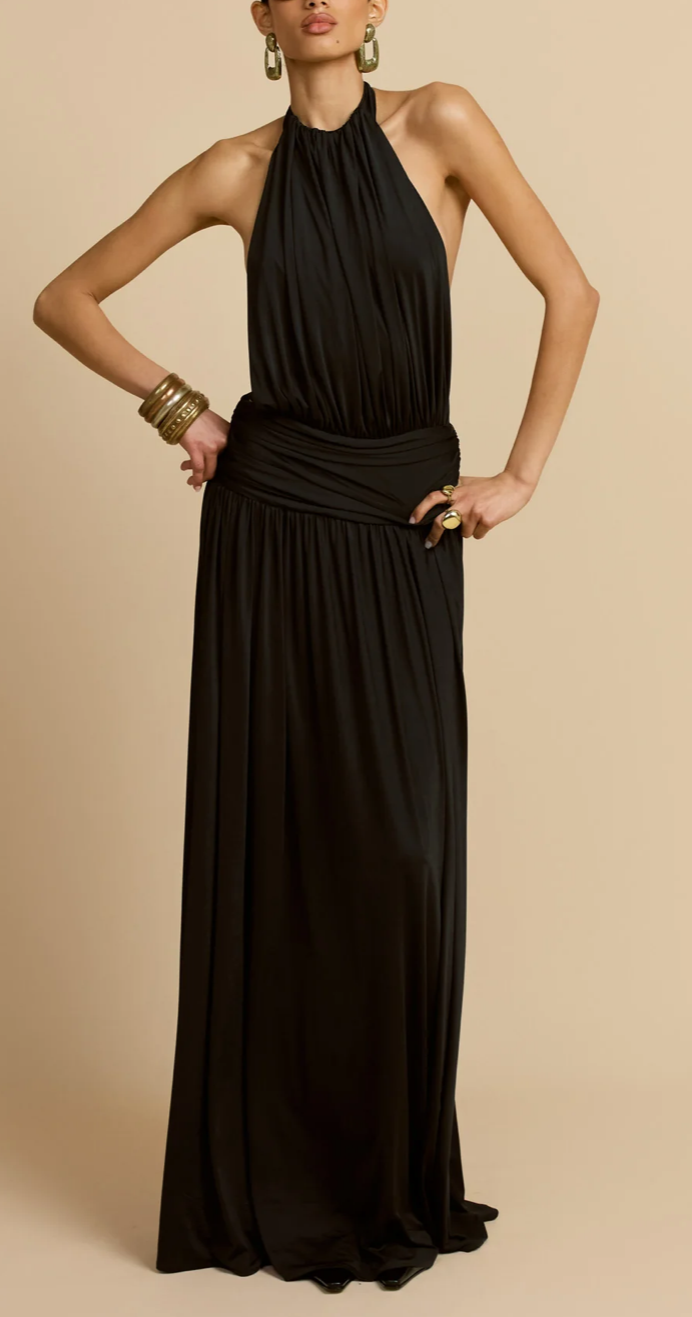 Liraya Draped Halter Maxi Dress