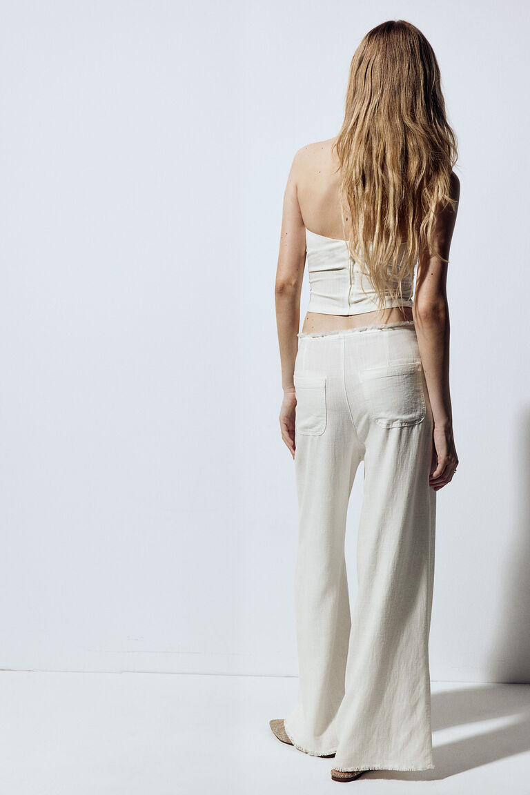 Aéris Frayed Waist Wide-Leg Trousers