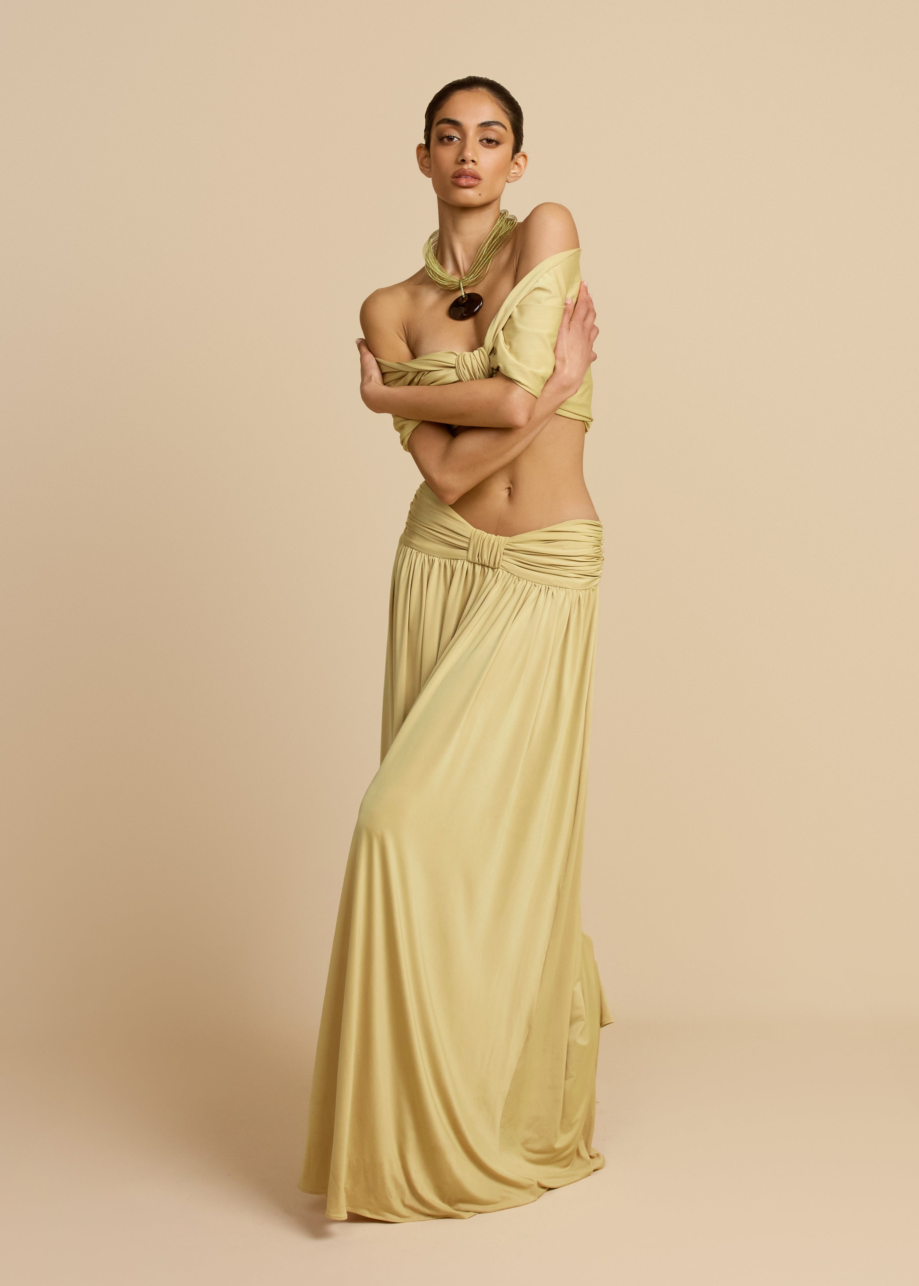 Alessia Ruched Maxi Skirt