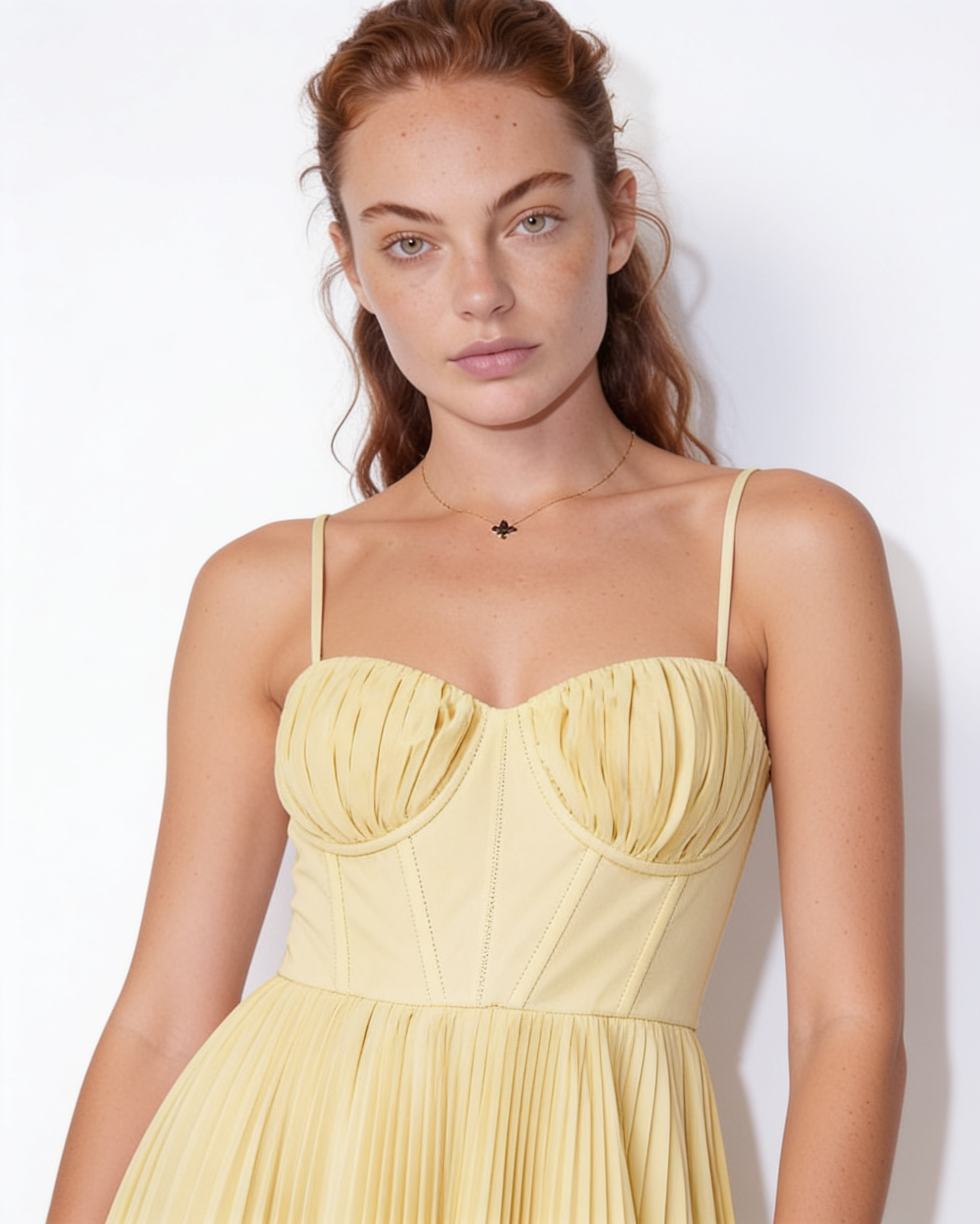 Evora Pleated Midi Dress