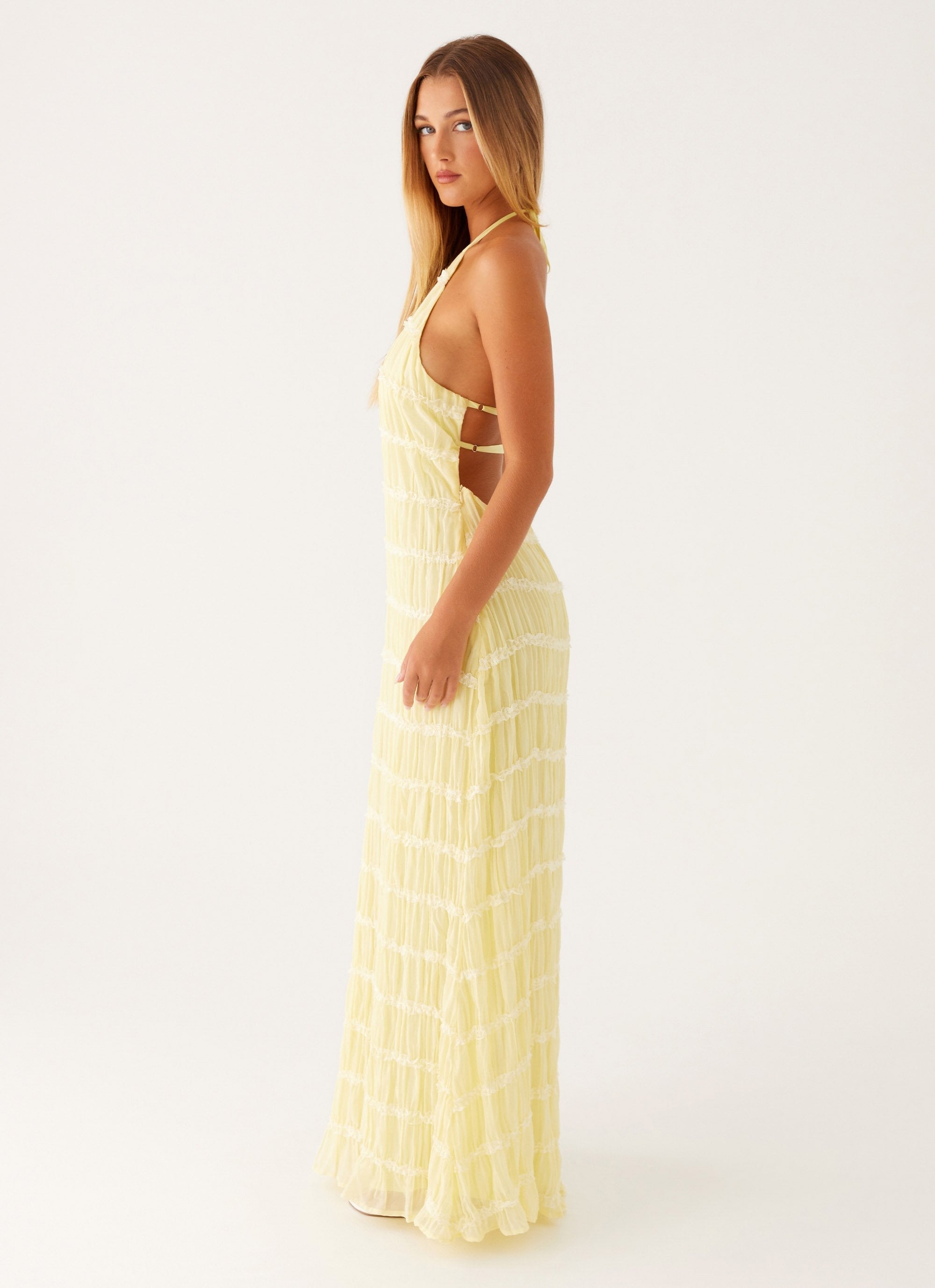 Aullie Lace Halter Maxi Dress