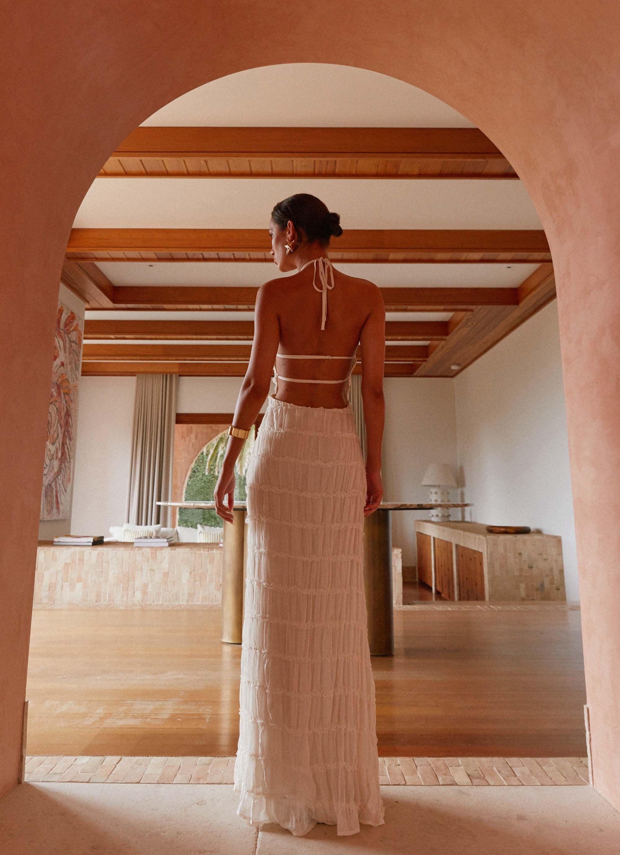 Aullie Lace Halter Maxi Dress
