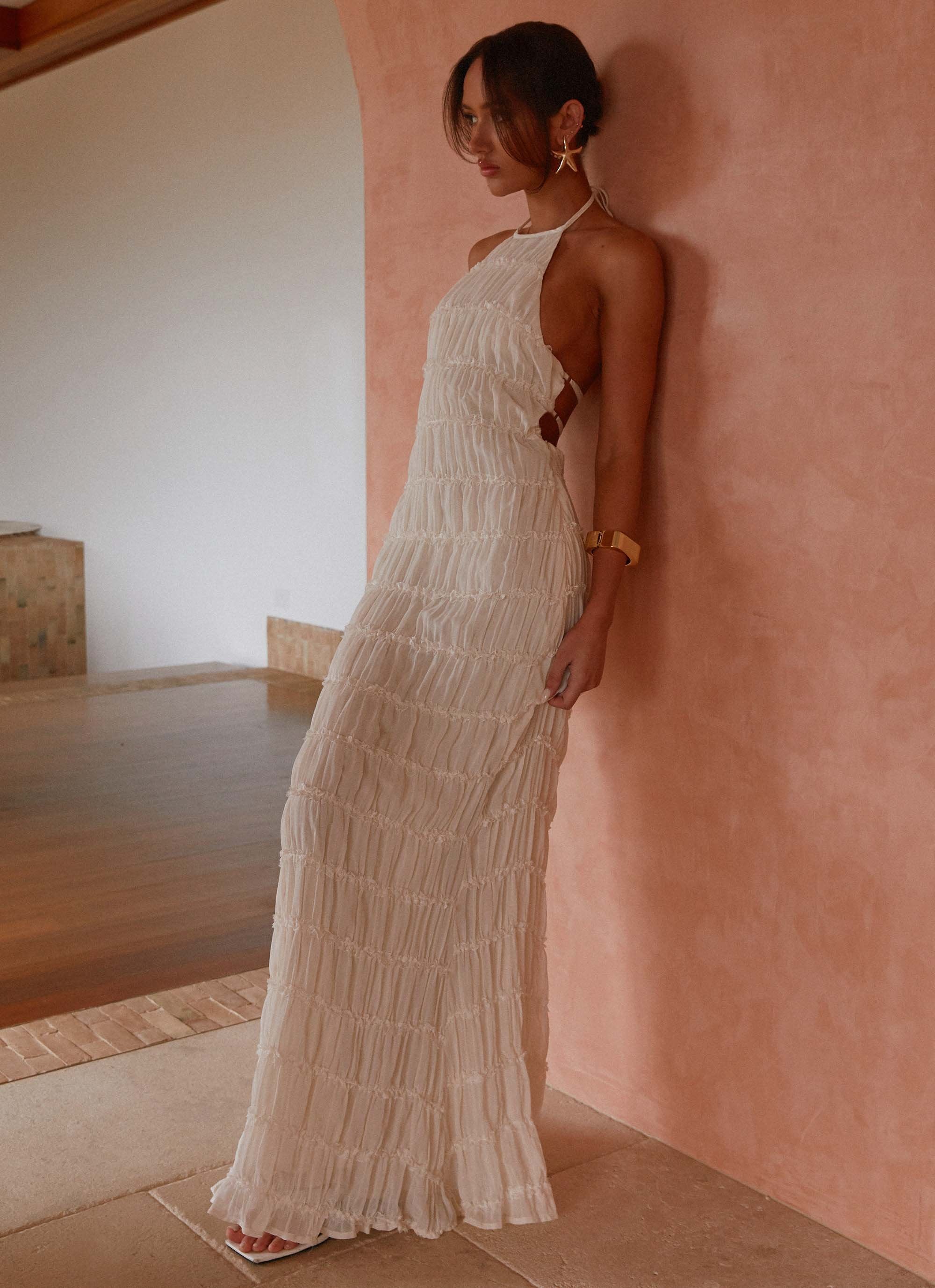 Aullie Lace Halter Maxi Dress