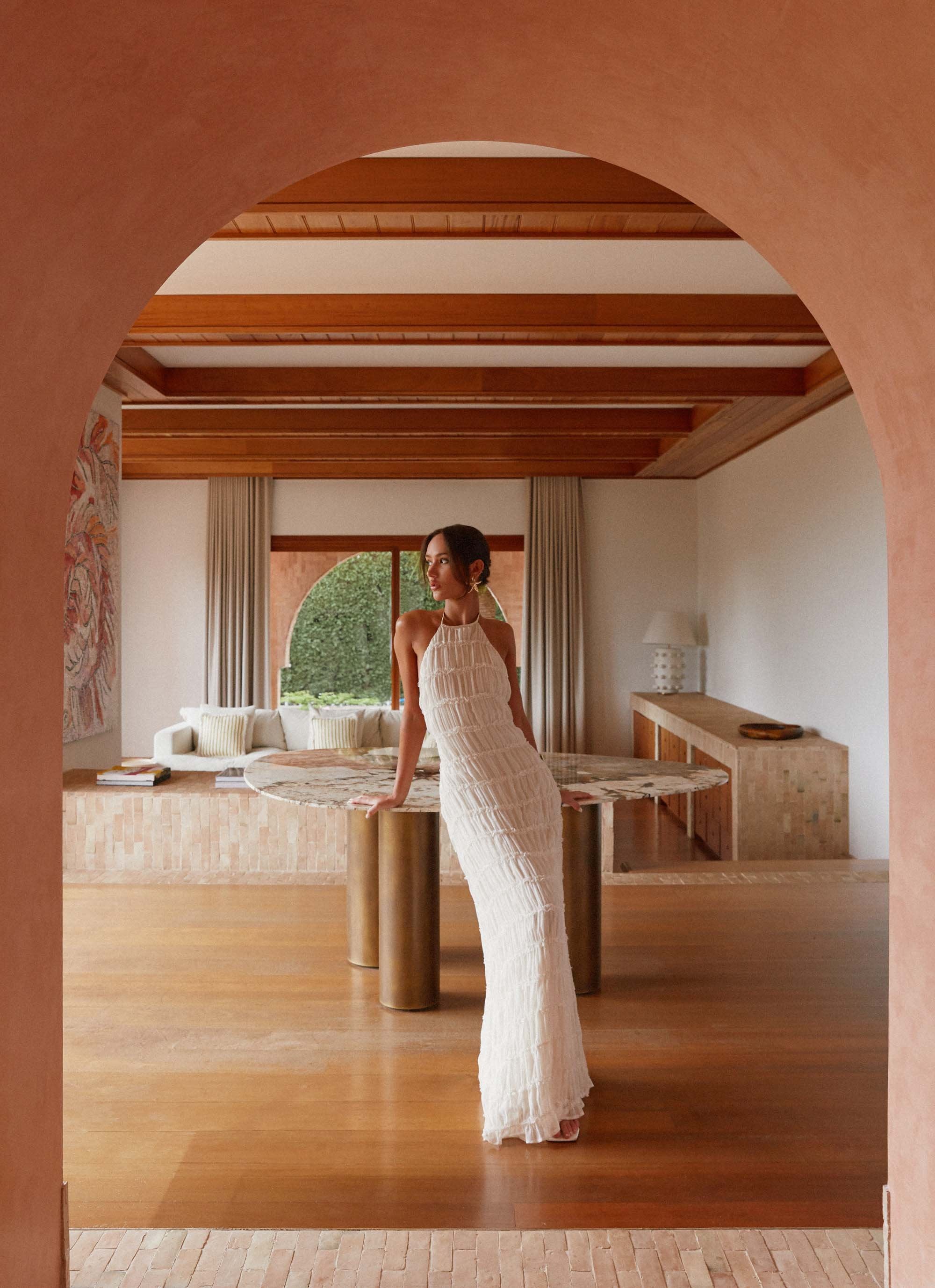 Aullie Lace Halter Maxi Dress
