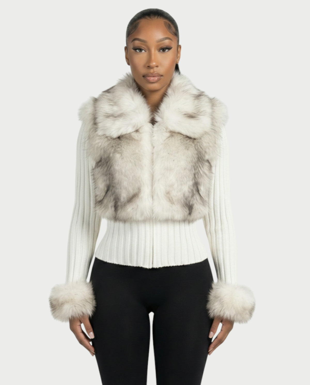 Ottilie Faux Fur Knit Jacket
