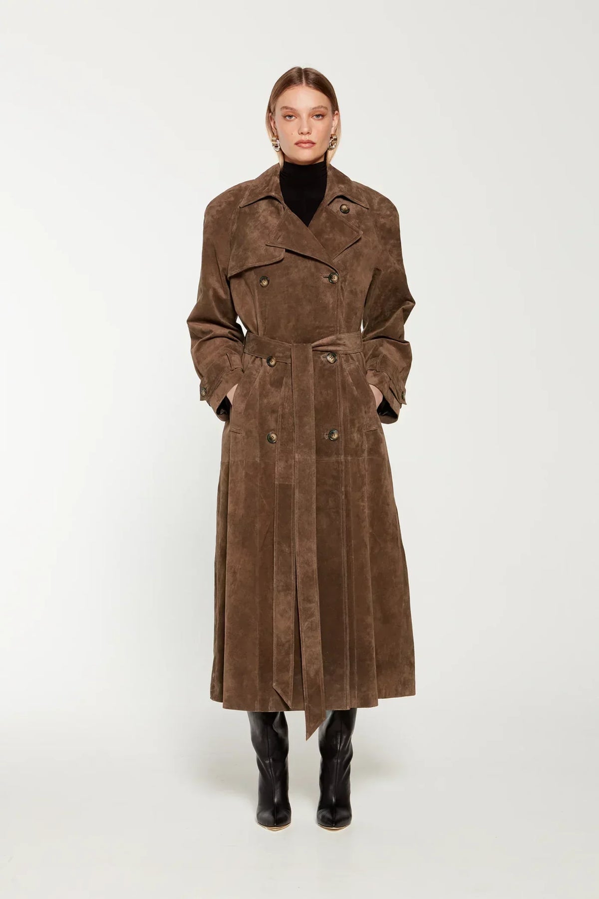 Seraphine Suede Trench Coat