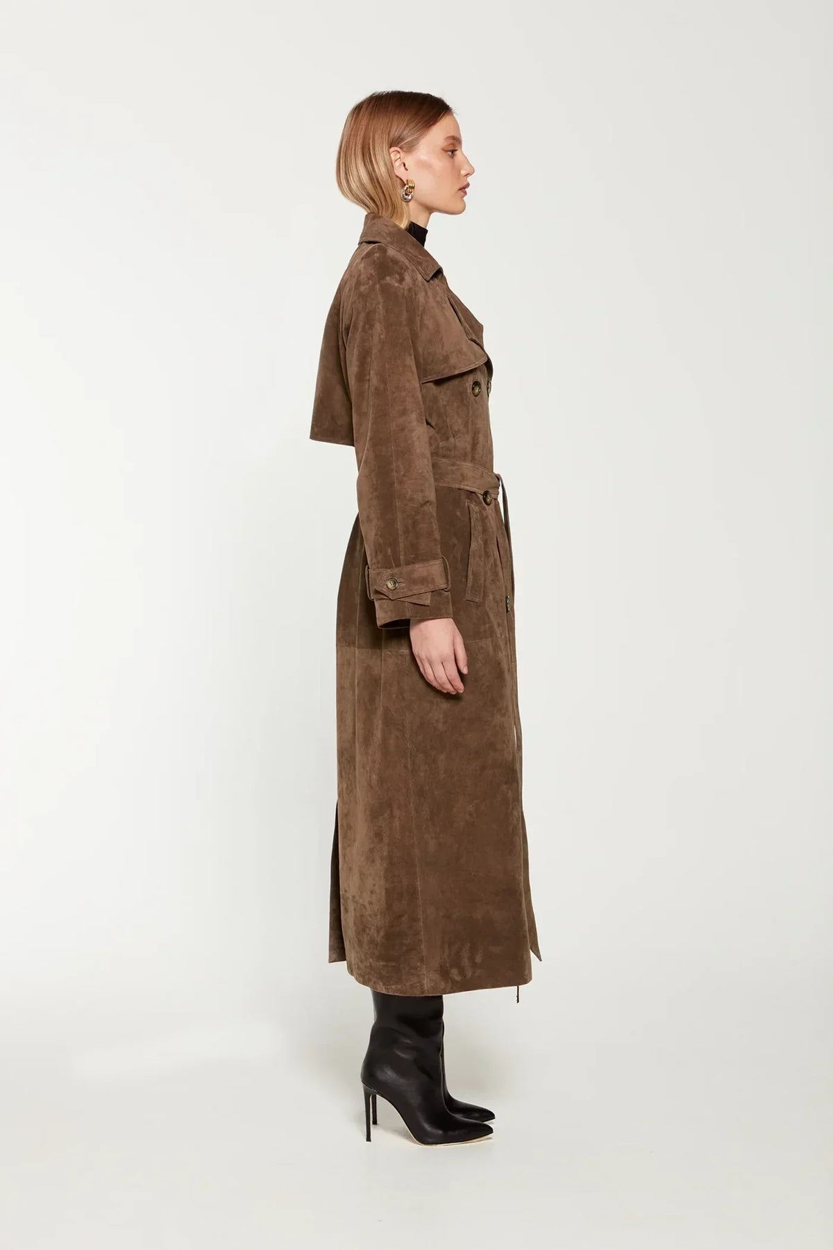 Seraphine Suede Trench Coat