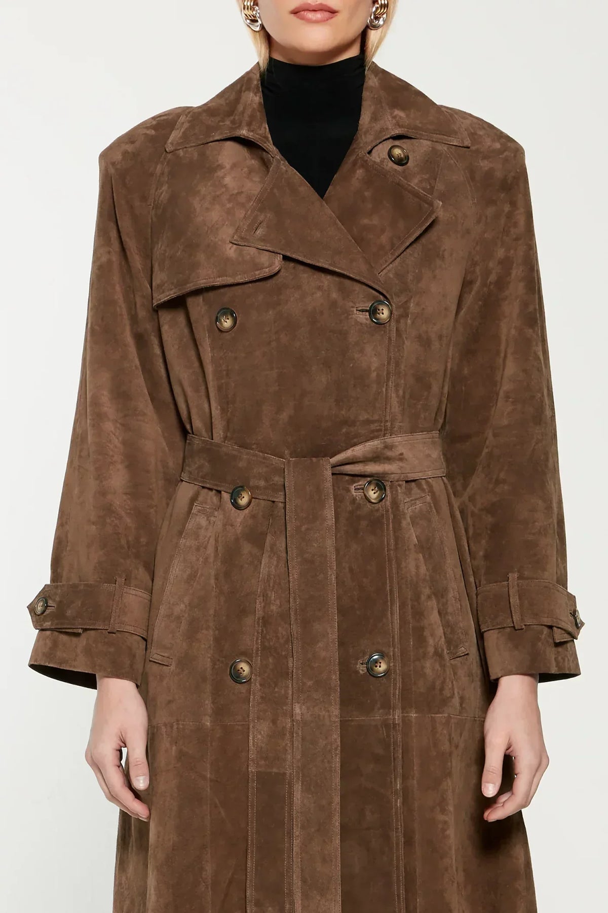 Seraphine Suede Trench Coat