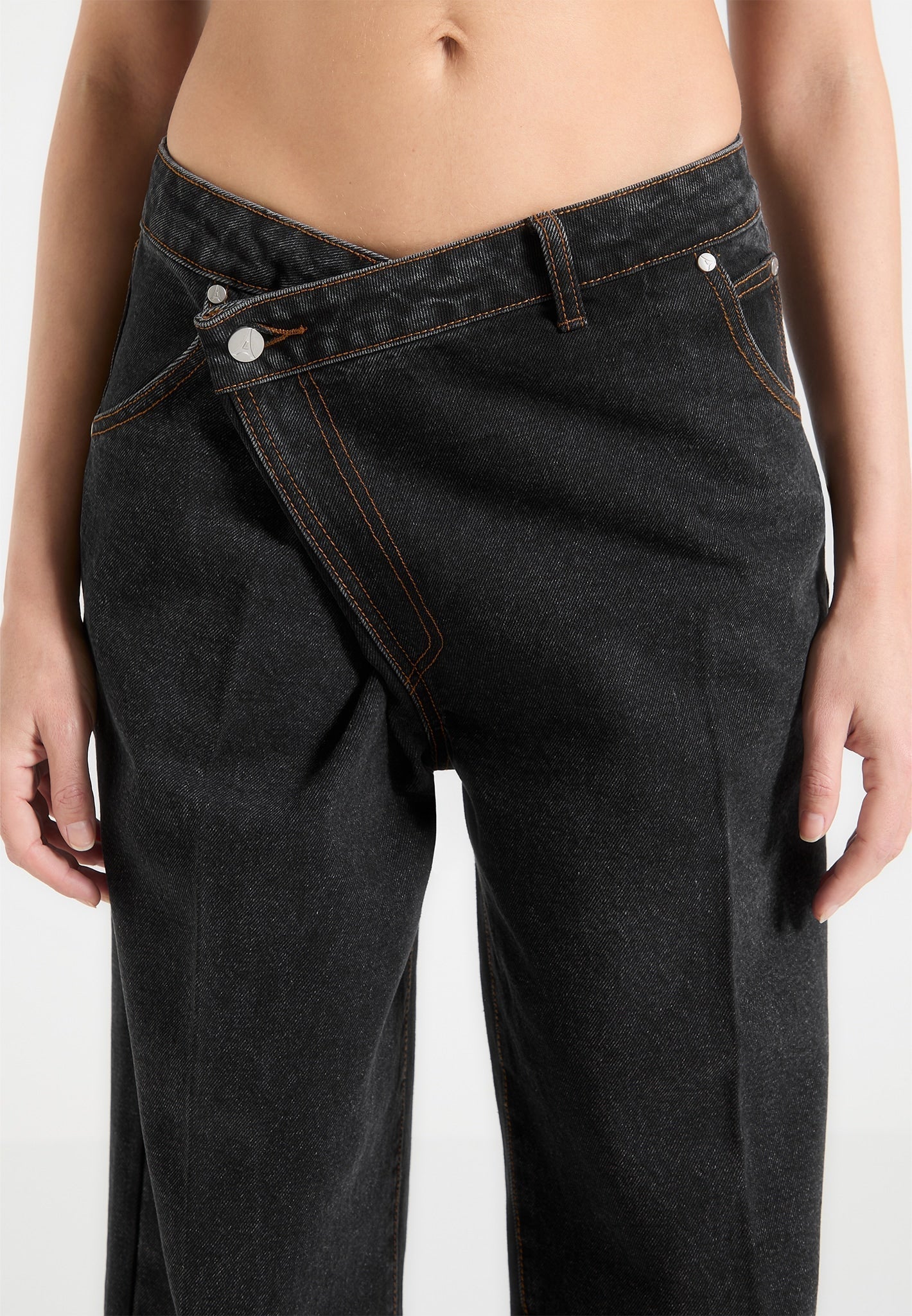 Ravien Wrap Waist Wide-Leg Denim