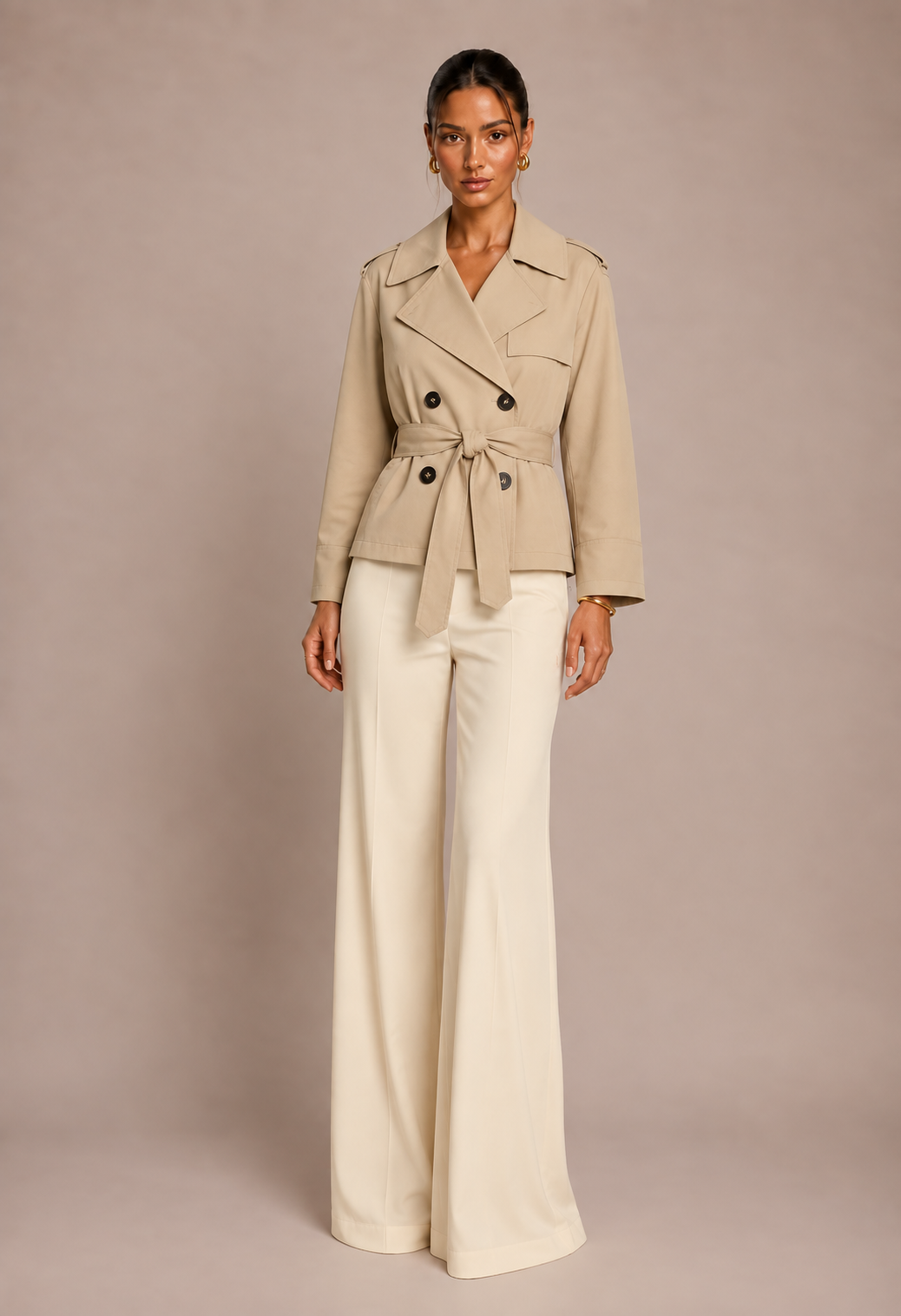 Lucille Cropped Trench Jacket