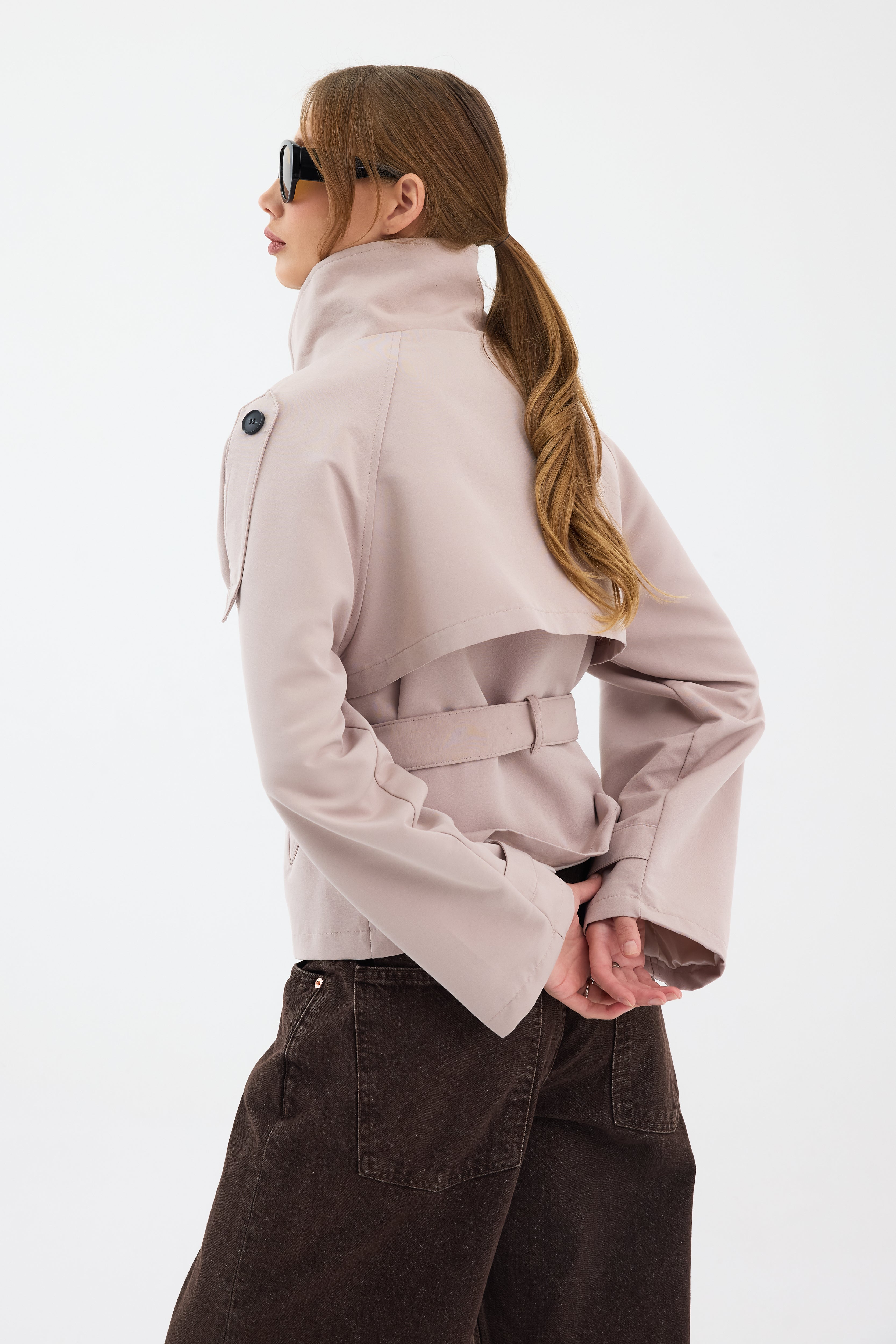 Elara Cropped Trench Coat