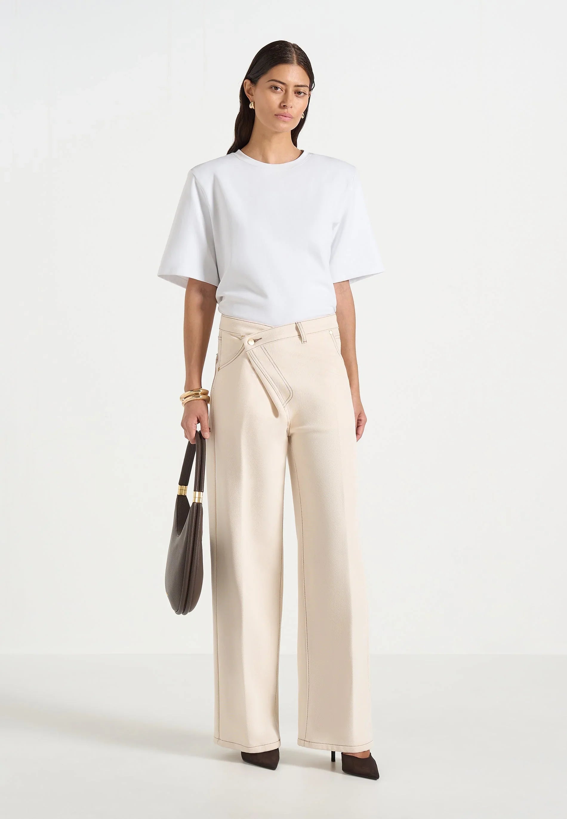 Ravien Wrap Waist Wide-Leg Denim