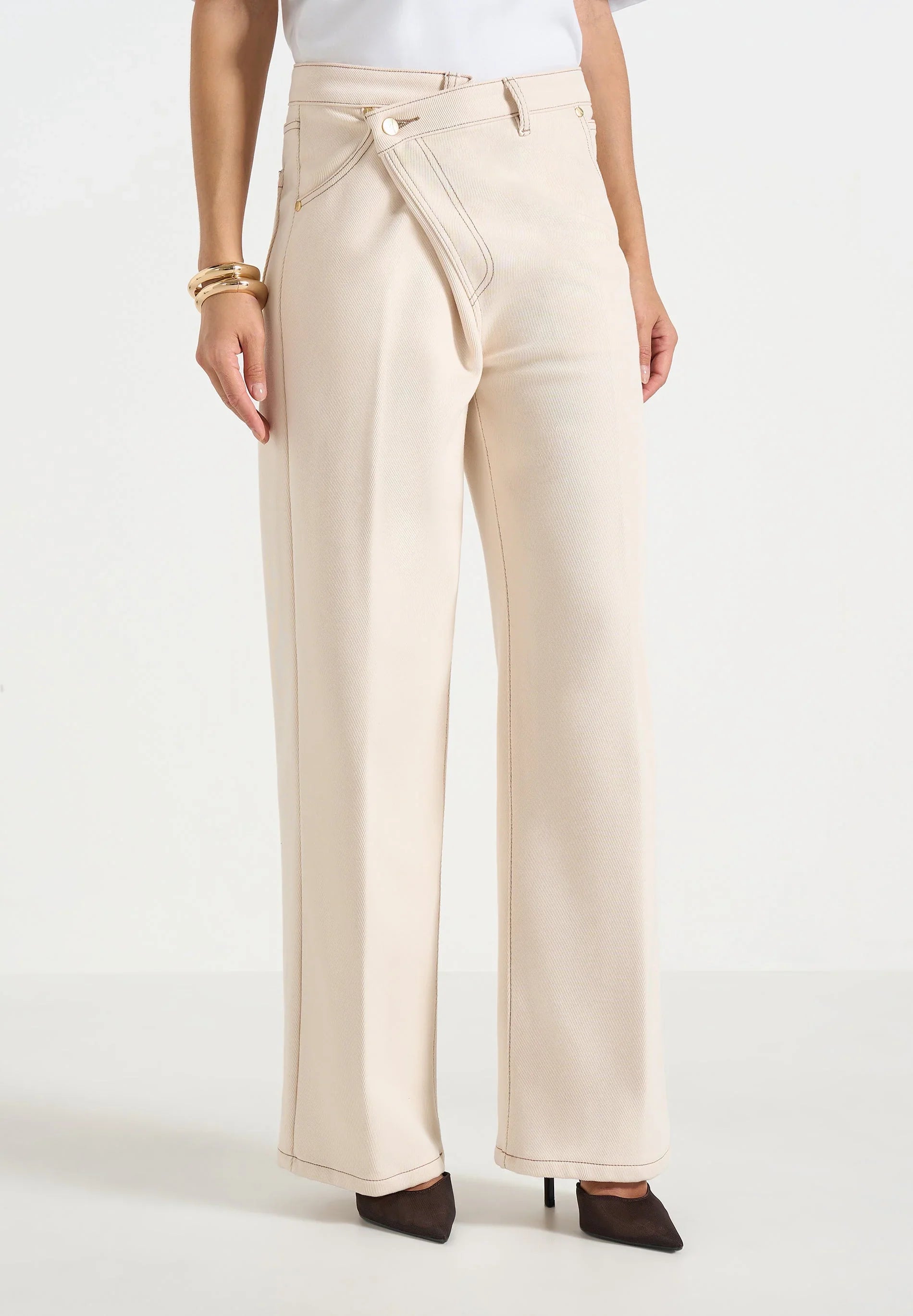 Ravien Wrap Waist Wide-Leg Denim