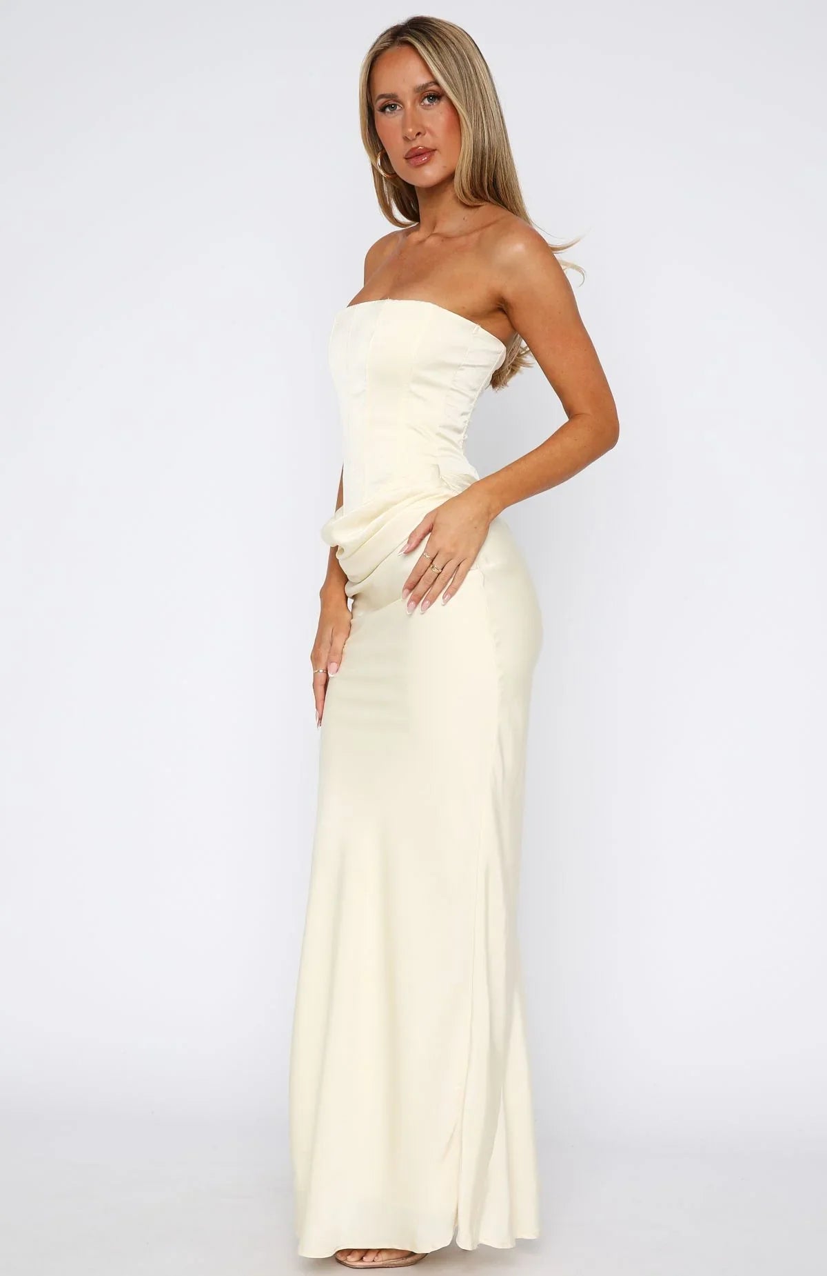 Elodie Draped Corset Maxi Dress