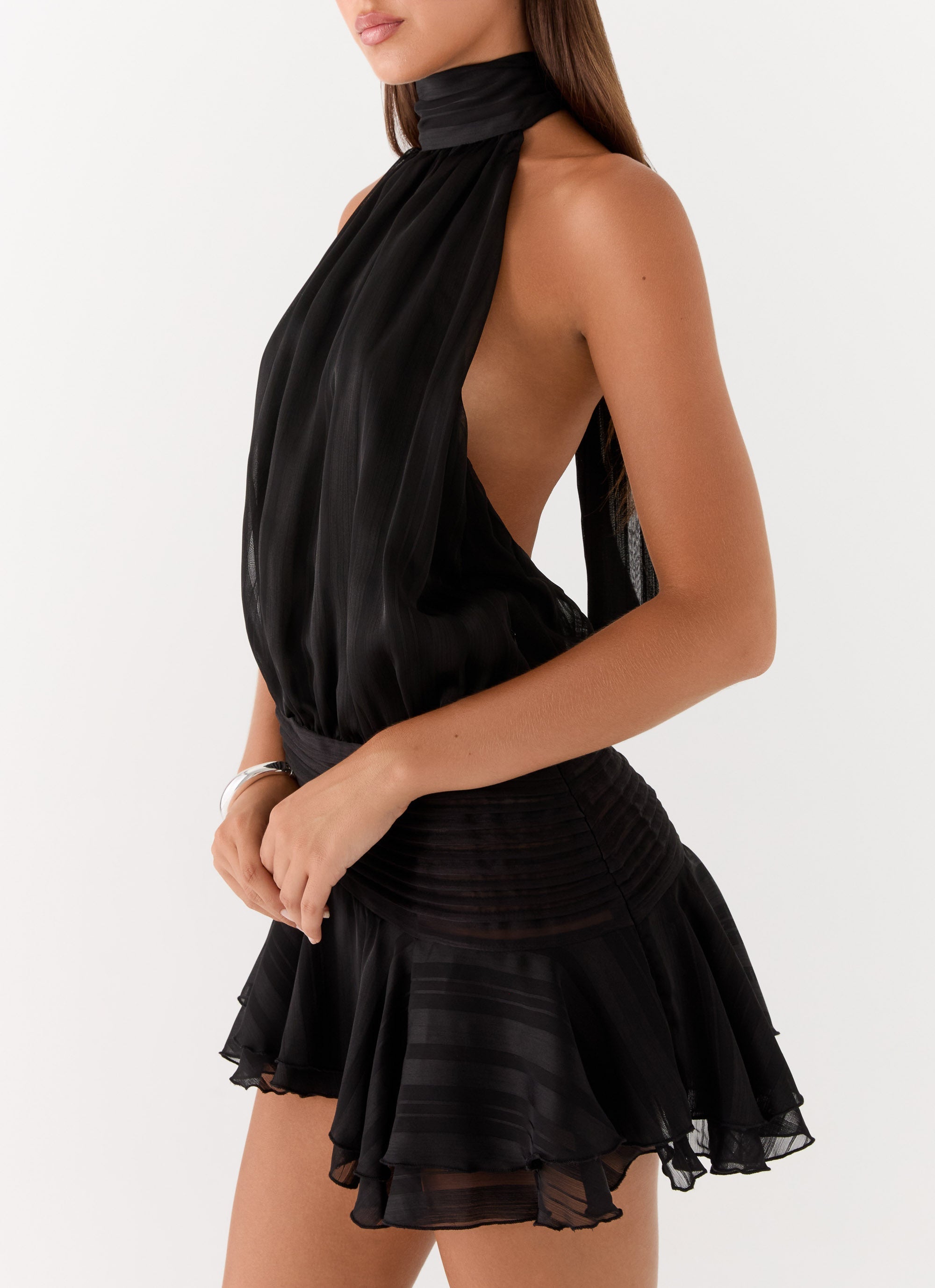 Willow Chiffon Halter Mini Dress