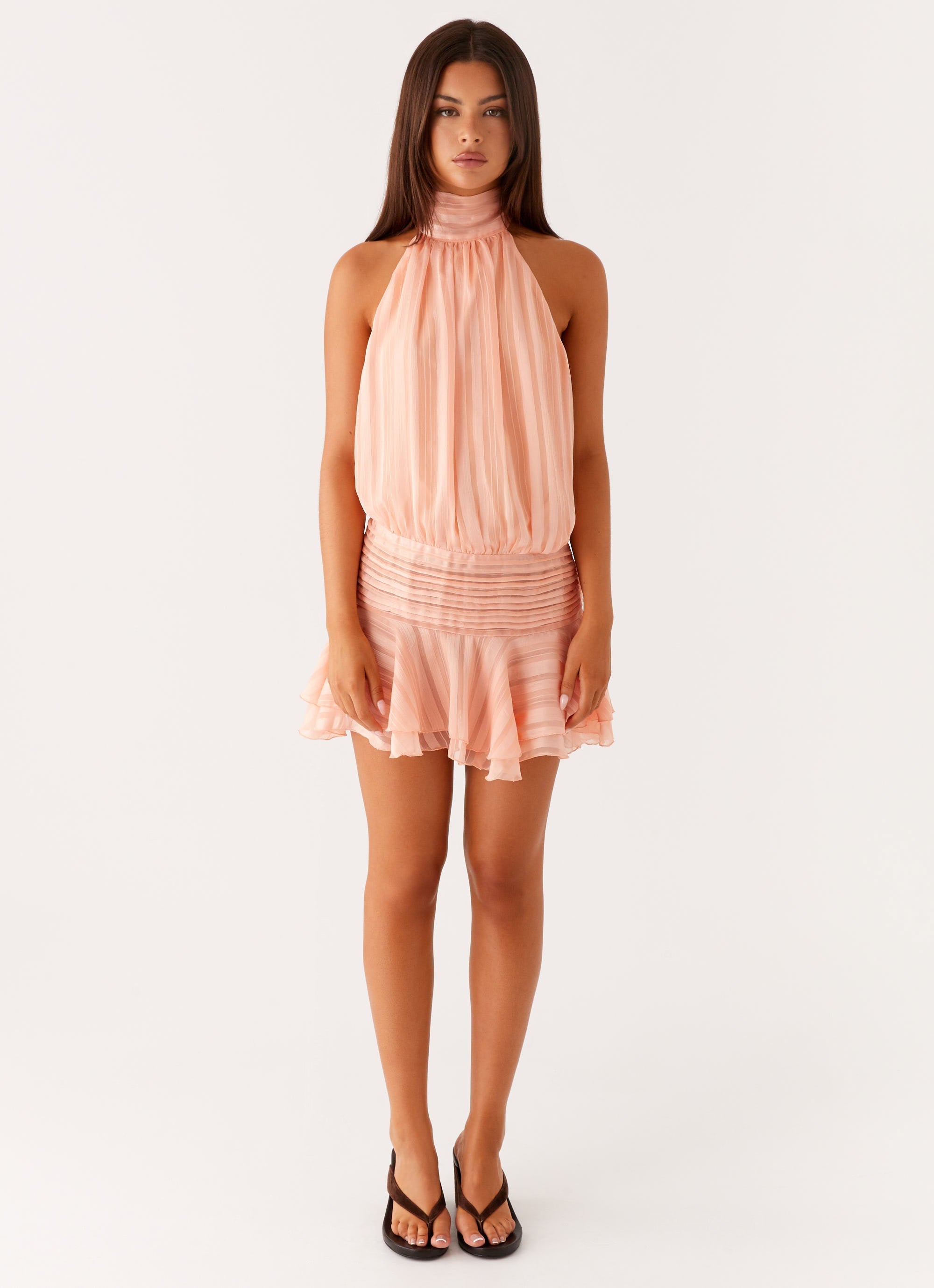 Willow Chiffon Halter Mini Dress