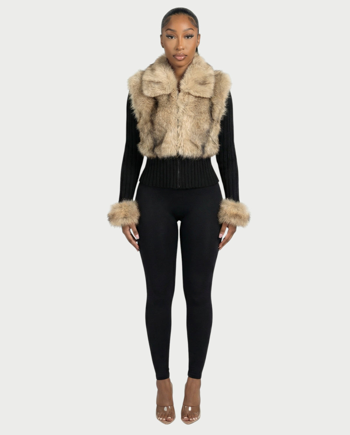 Ottilie Faux Fur Knit Jacket