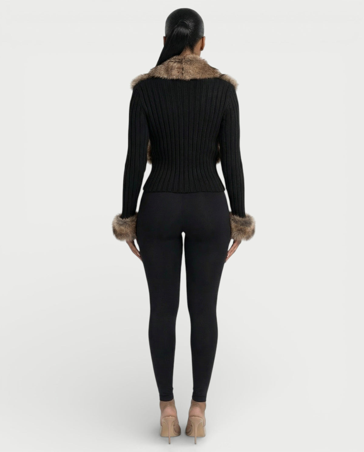 Ottilie Faux Fur Knit Jacket