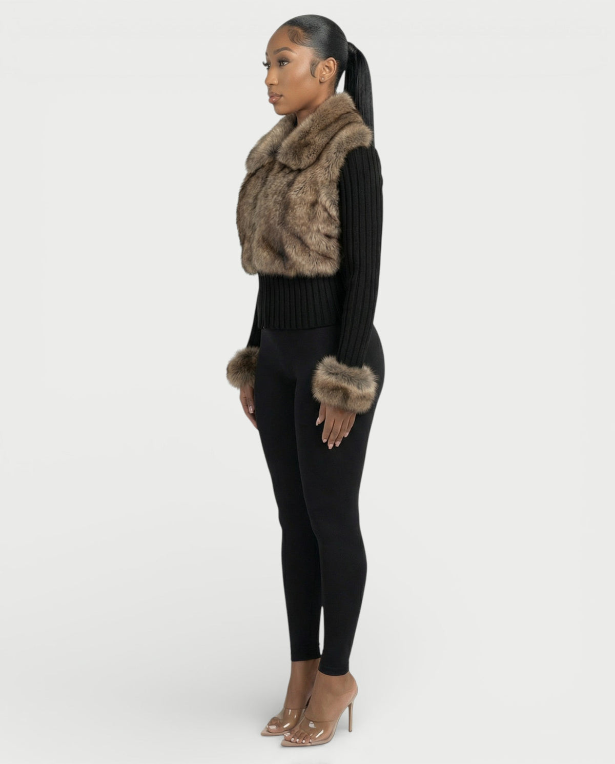 Ottilie Faux Fur Knit Jacket