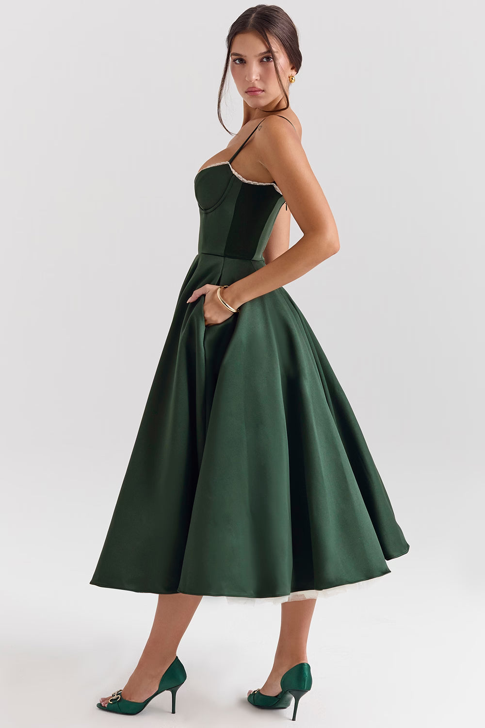 Marivelle Satin Midi Dress