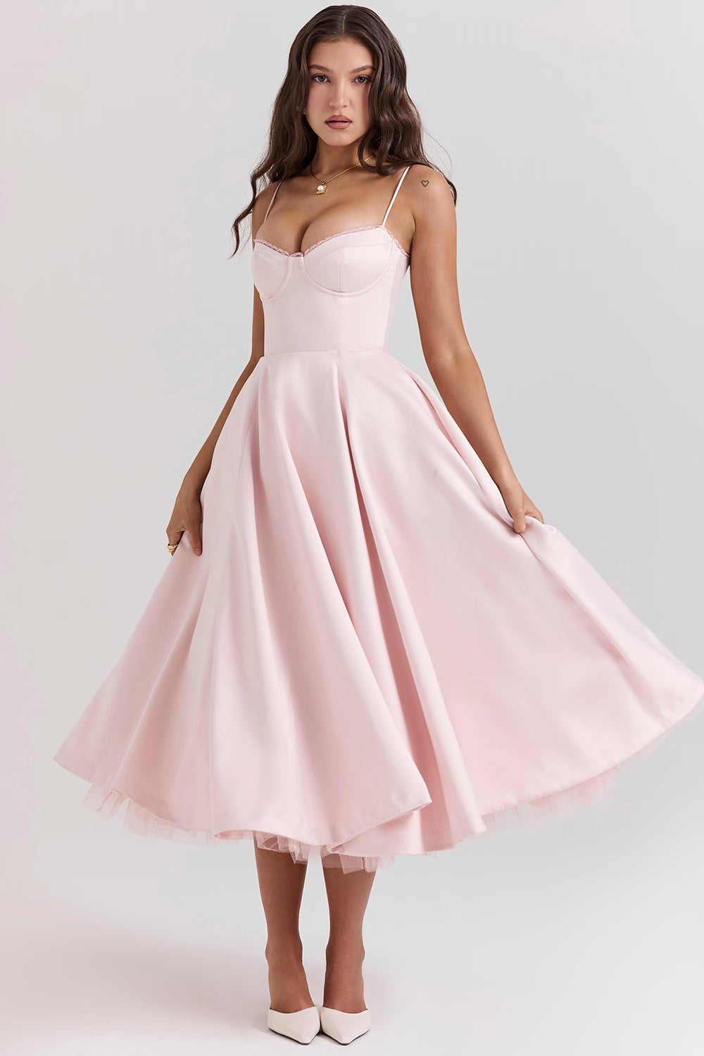 Marivelle Satin Midi Dress