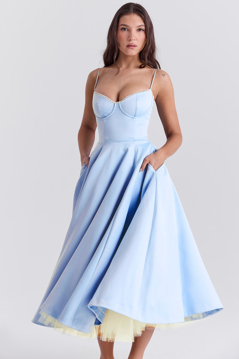 Marivelle Satin Midi Dress