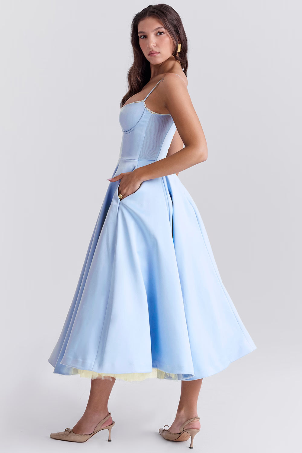 Marivelle Satin Midi Dress