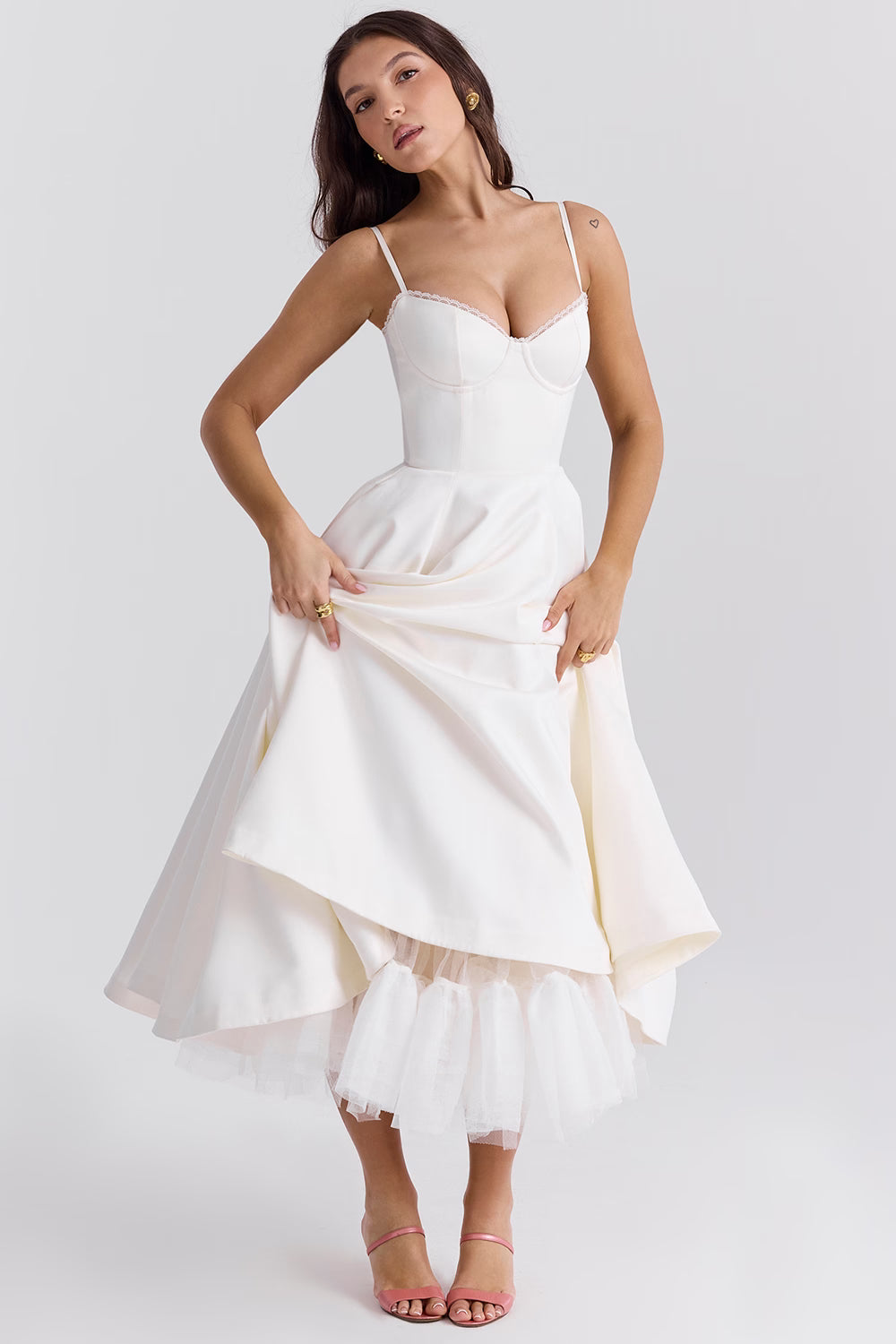 Marivelle Satin Midi Dress
