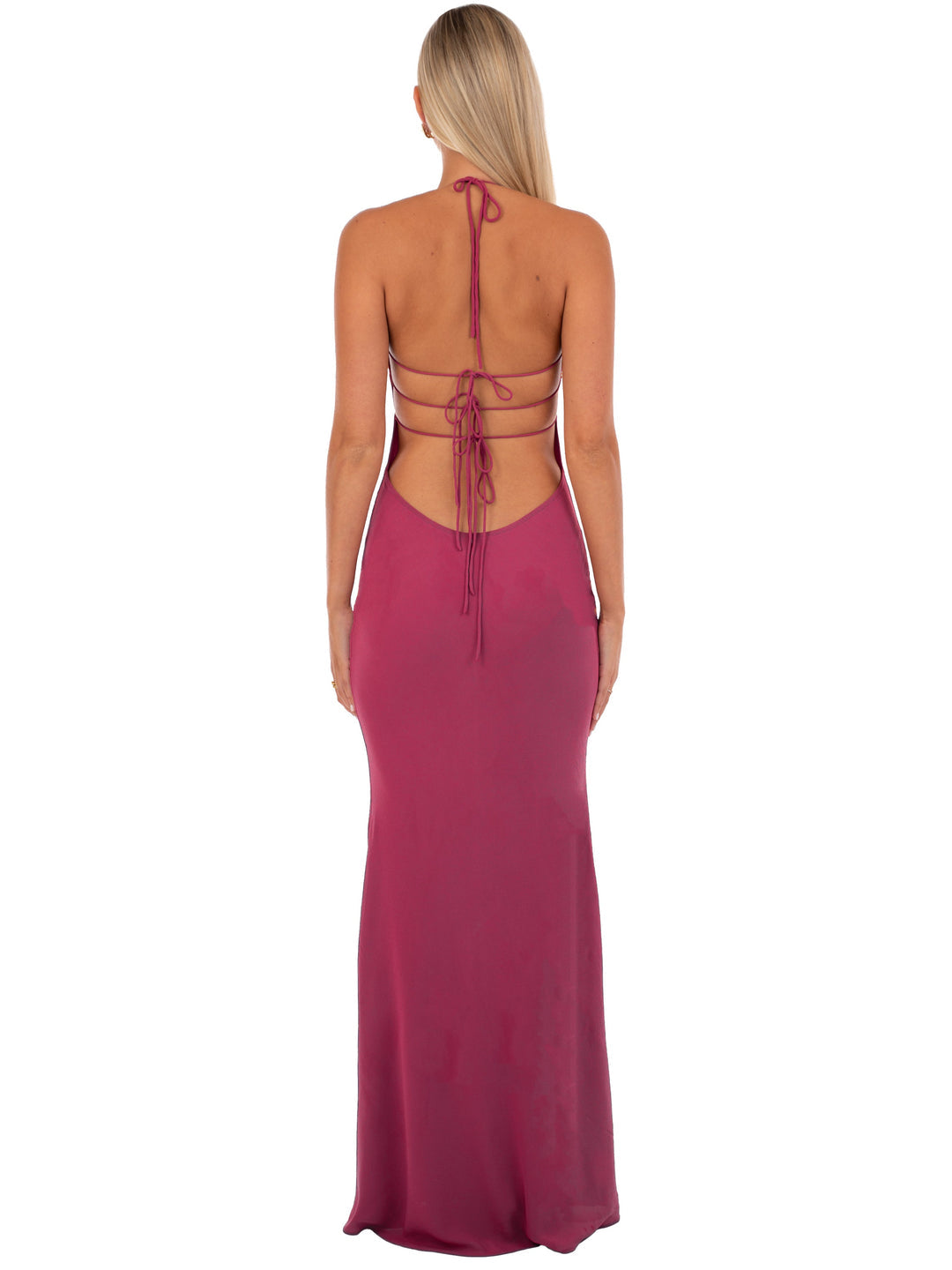 Lucienne Wine Maxi Dress