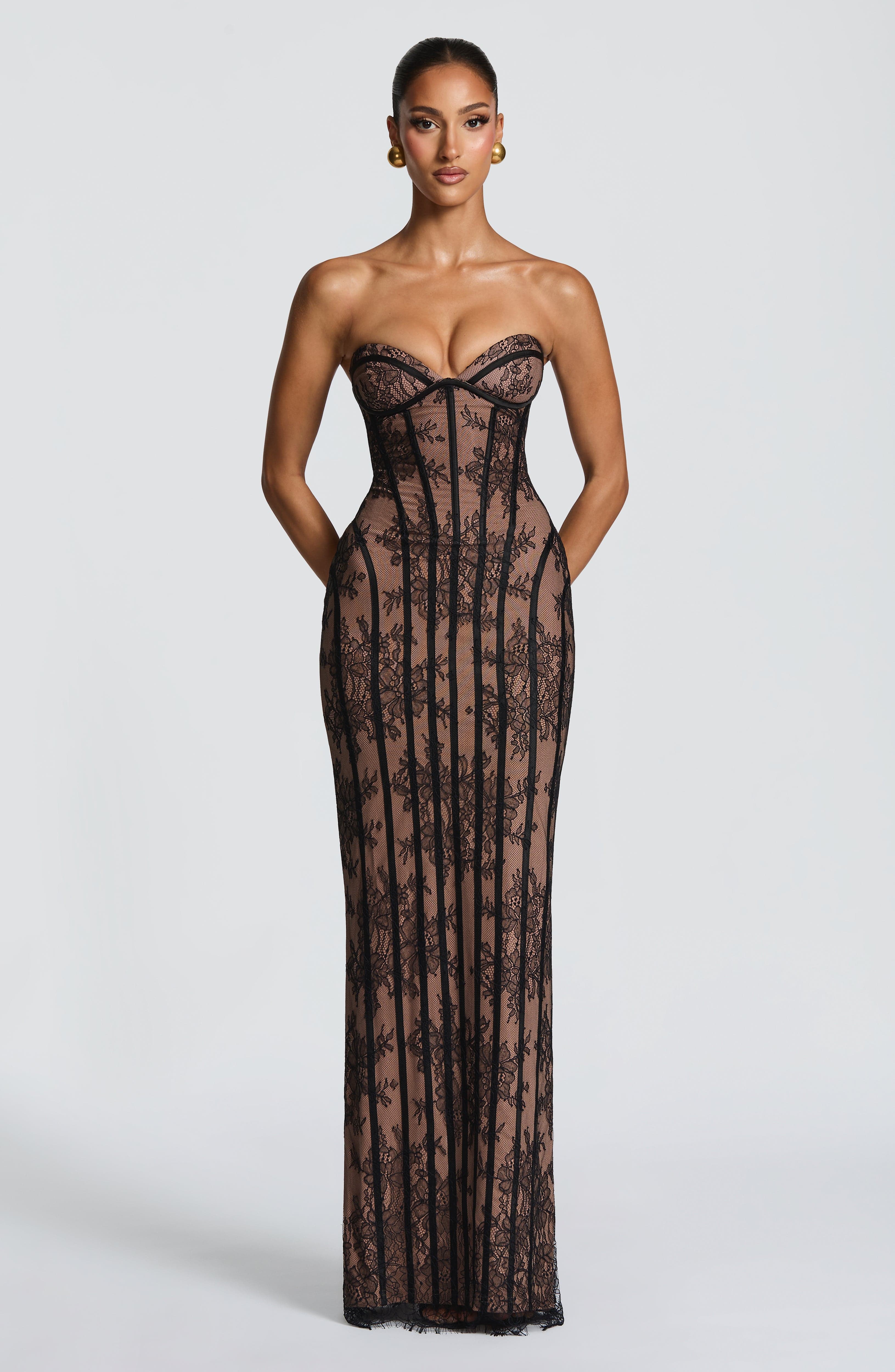 Victoria Lace Corset Maxi Dress