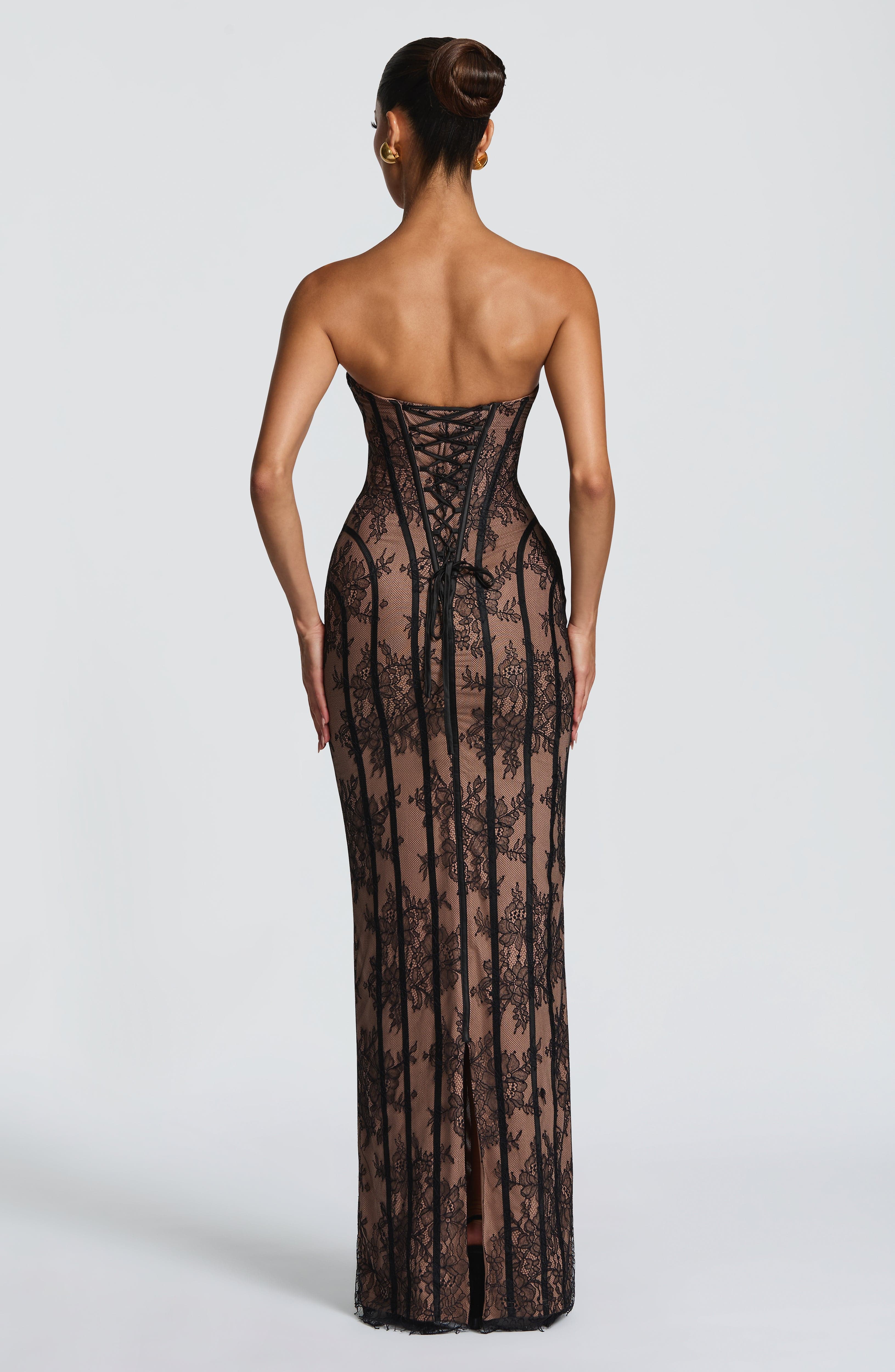 Victoria Lace Corset Maxi Dress