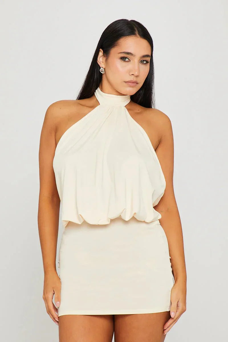 Halter Open Back Mini Dress