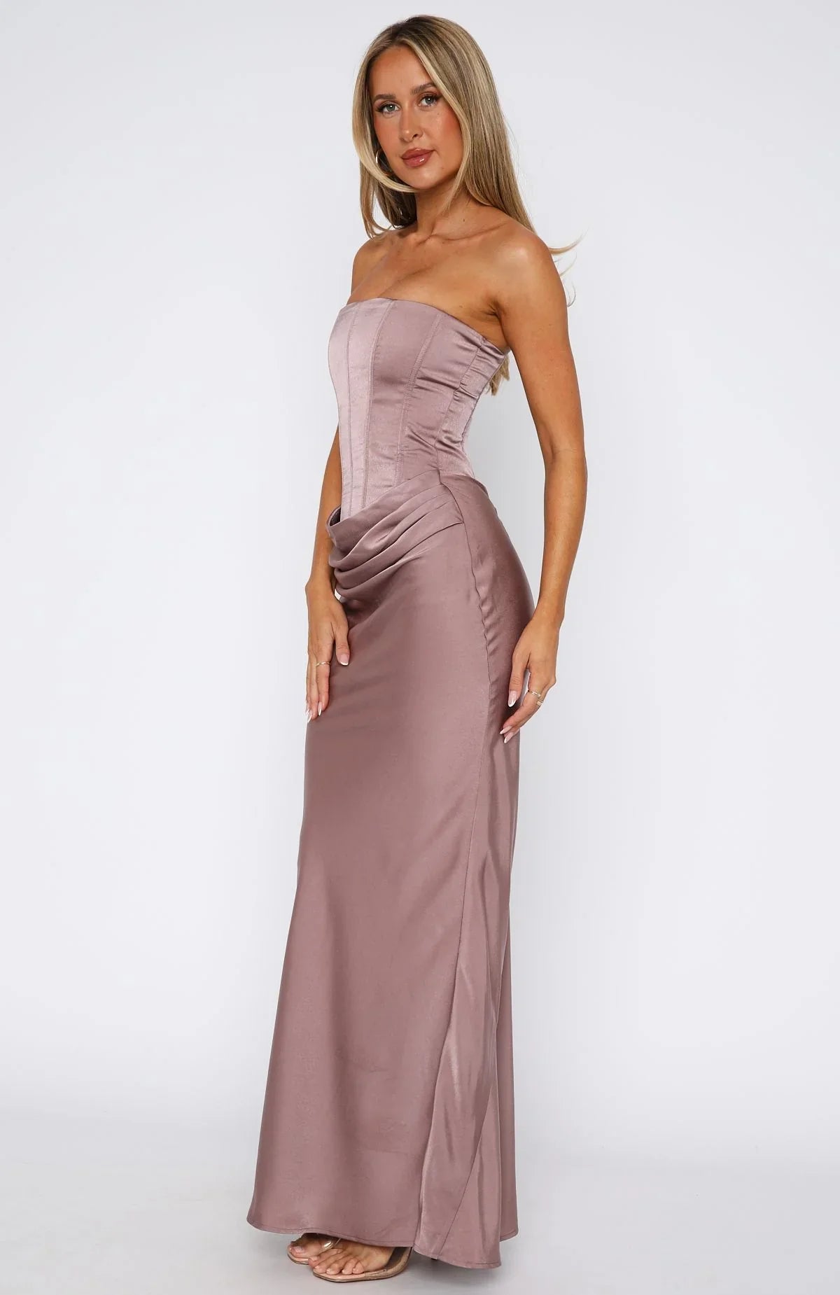Elodie Draped Corset Maxi Dress