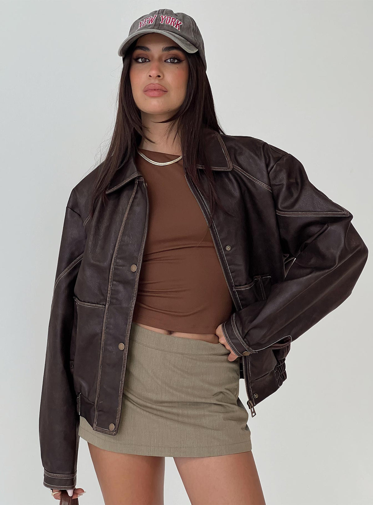 Brielle Faux Leather Jacket