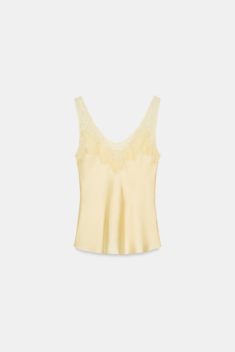 Flora Satin Lace Top