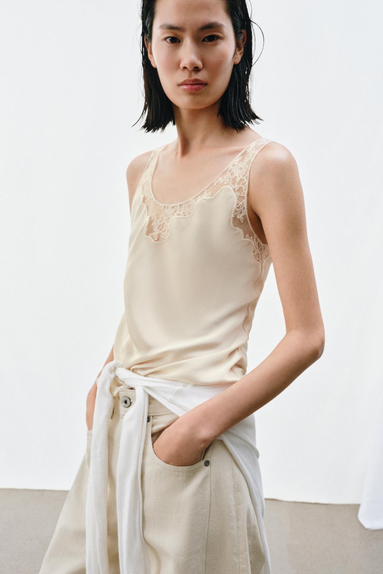 Flora Satin Lace Top