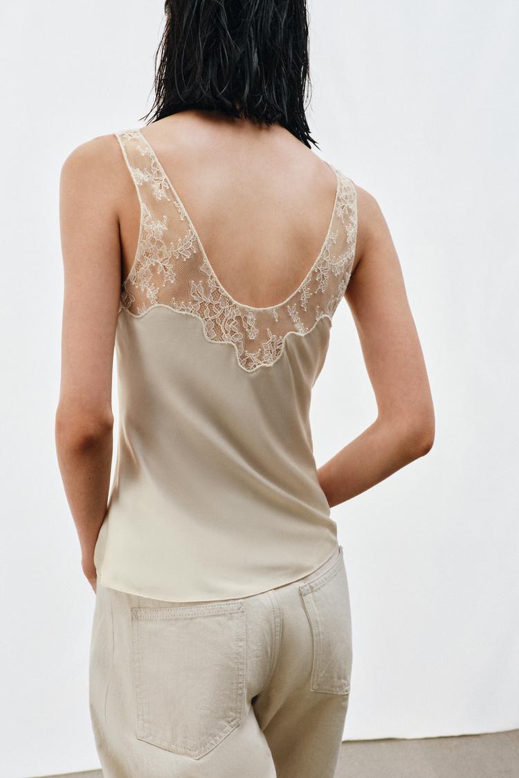 Flora Satin Lace Top