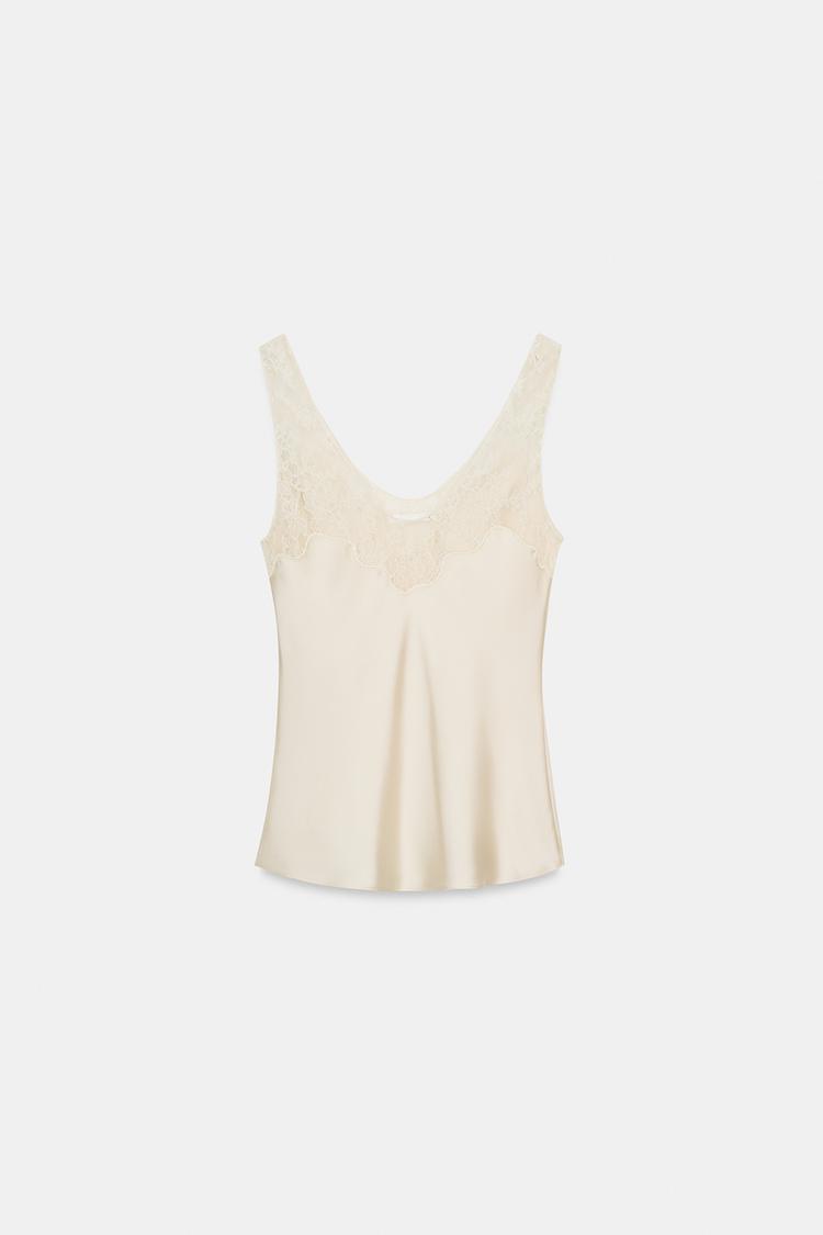 Flora Satin Lace Top