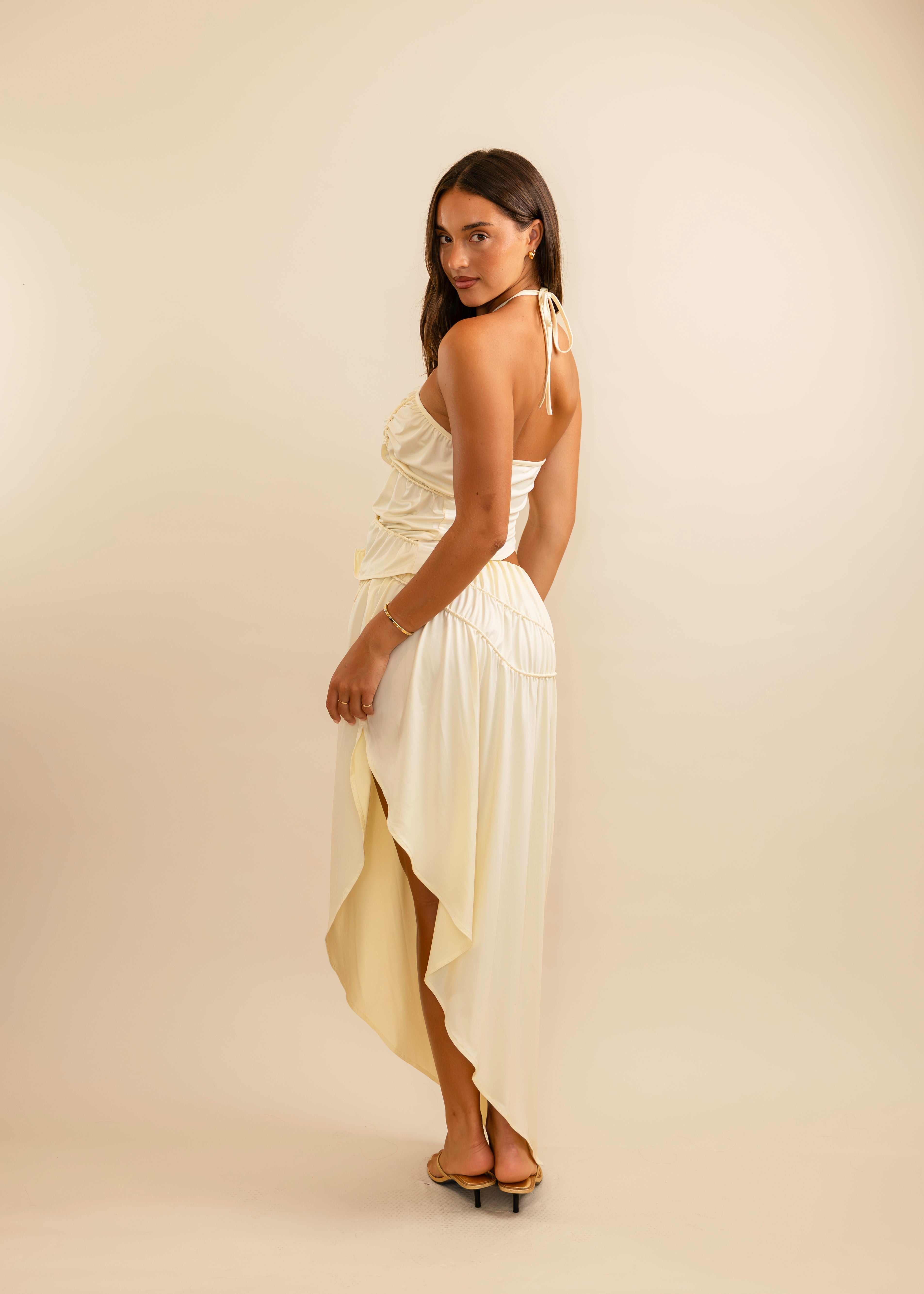 Fleur Asymmetric Midi Skirt